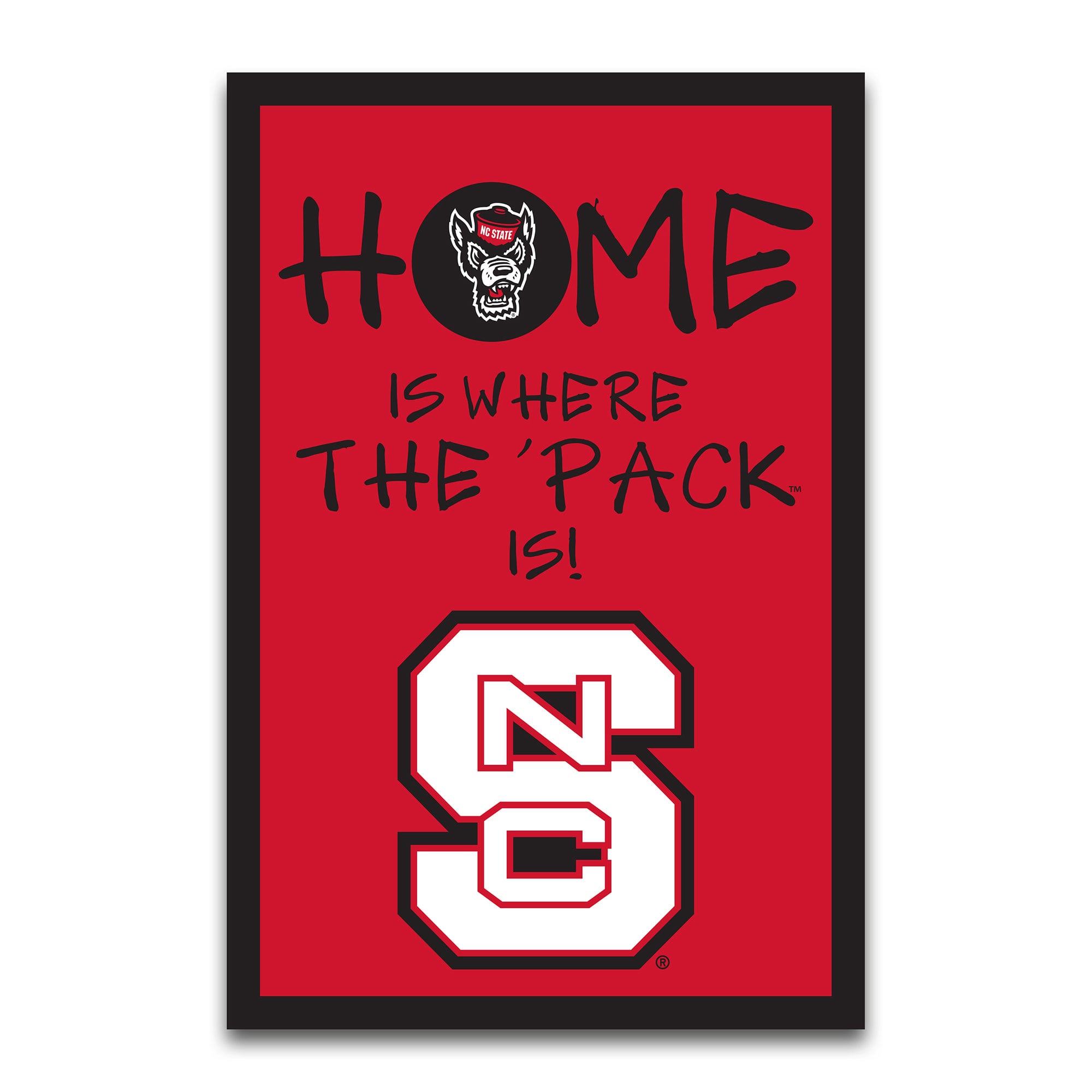 NC State Wolfpack Home Is Where 12" x 18" Garden Flag