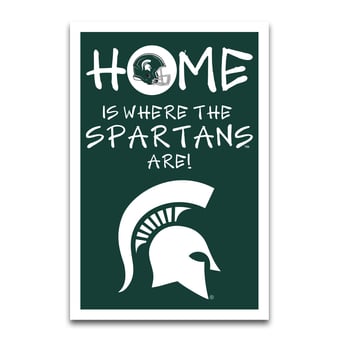 "Michigan State Spartans Home Is Where 12"" x 18"" Garden Flag"
