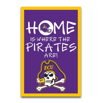 ECU Pirates Home Is Where 12" x 18" Garden Flag