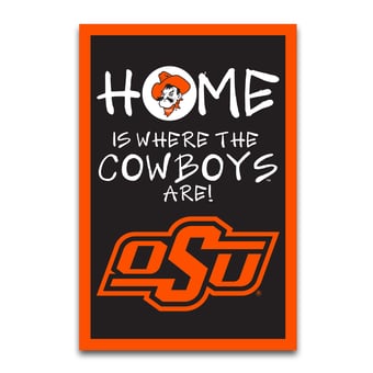 Oklahoma State Cowboys Home Is Where 12" x 18" Garden Flag