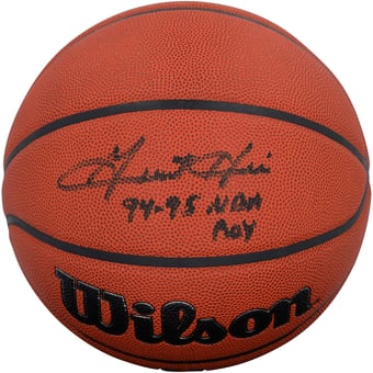 Grant Hill Detroit Pistons Autographed Wilson Authentic Series Indoor/Outdoor Basketball with "94-95 NBA ROY" Inscription