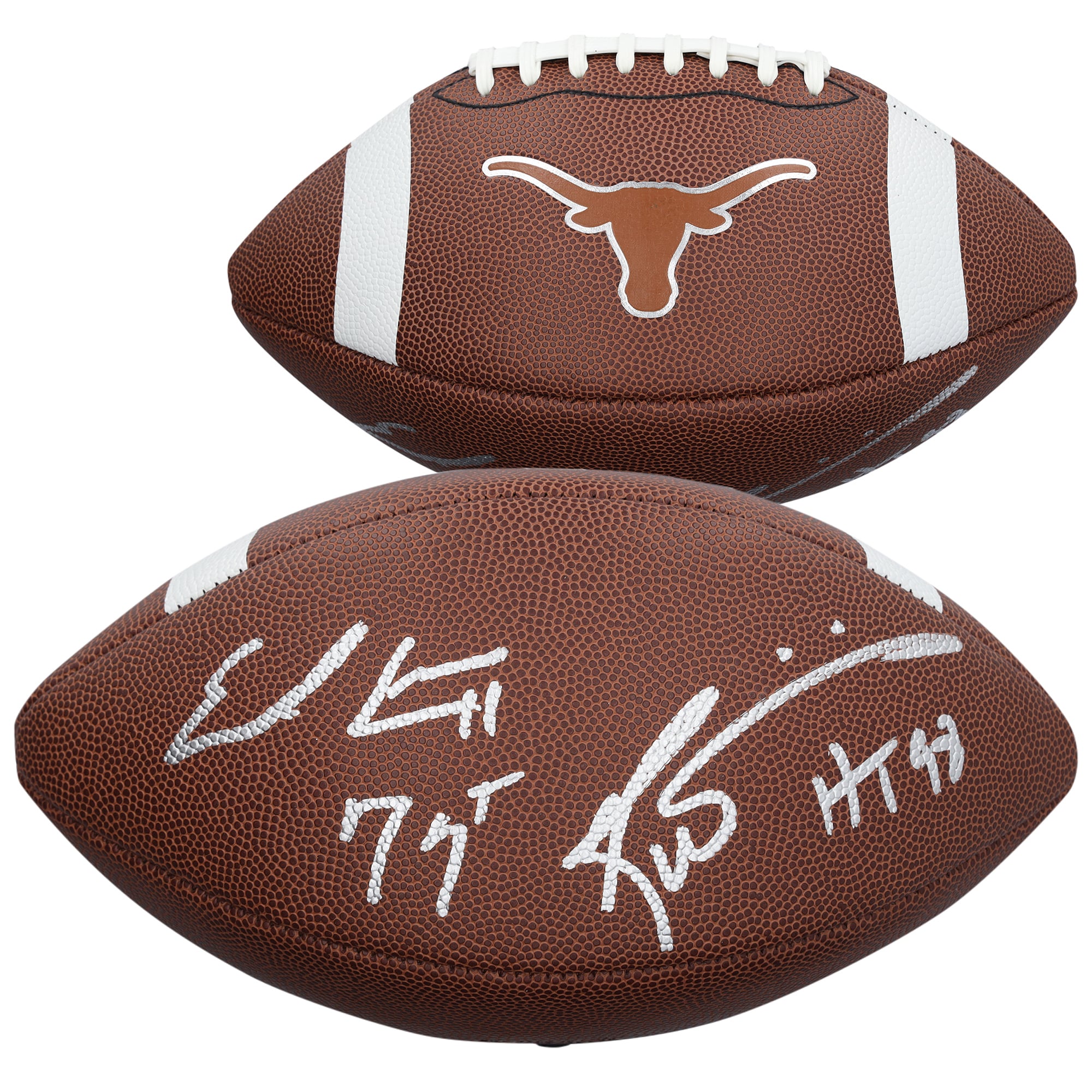 Earl Campbell & Ricky Williams Texas Longhorns Autographed Nike Replica Football with Multiple Inscriptions