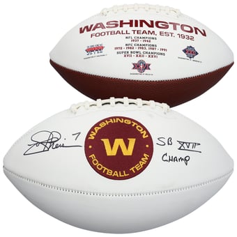 Joe Theismann Washington Commanders Autographed Wilson White Panel Football with "SB XVII Champs" Inscription
