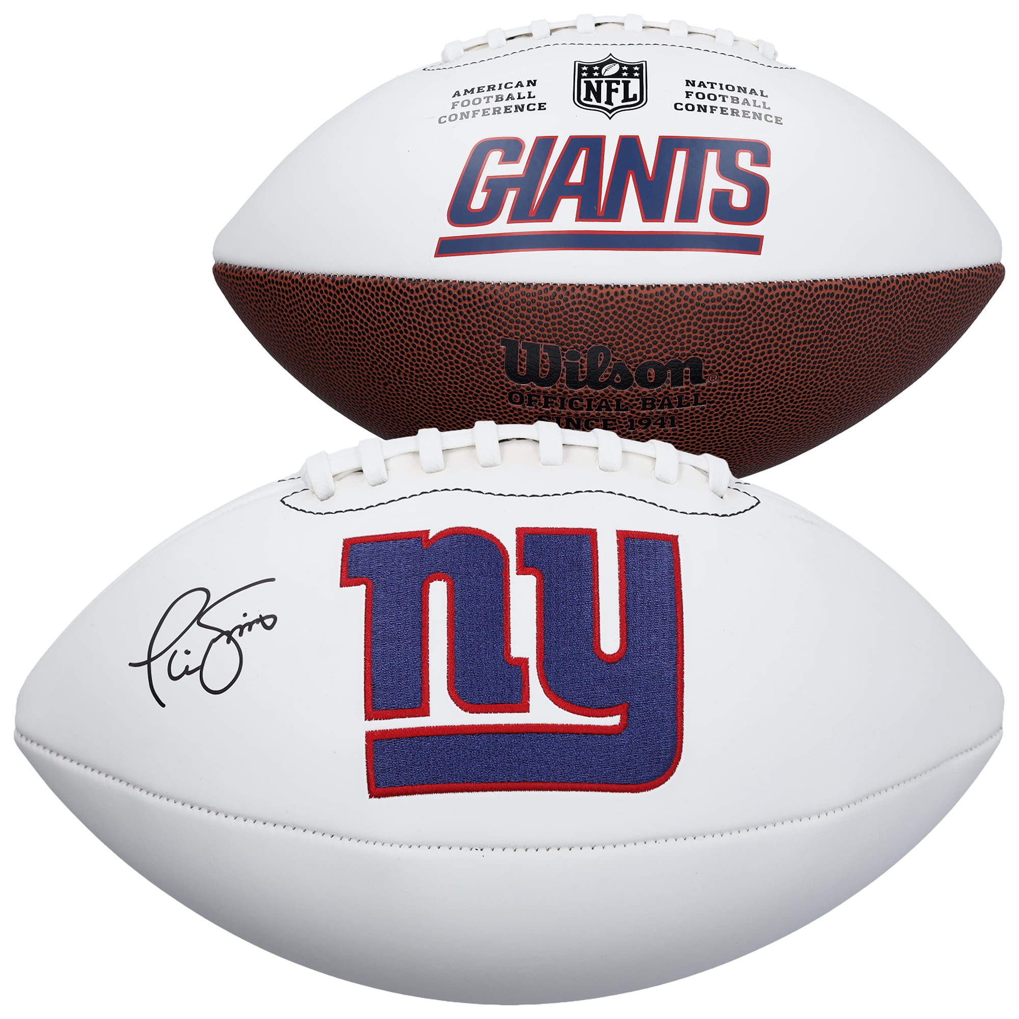Phil Simms New York Giants Autographed Wilson White Panel Football