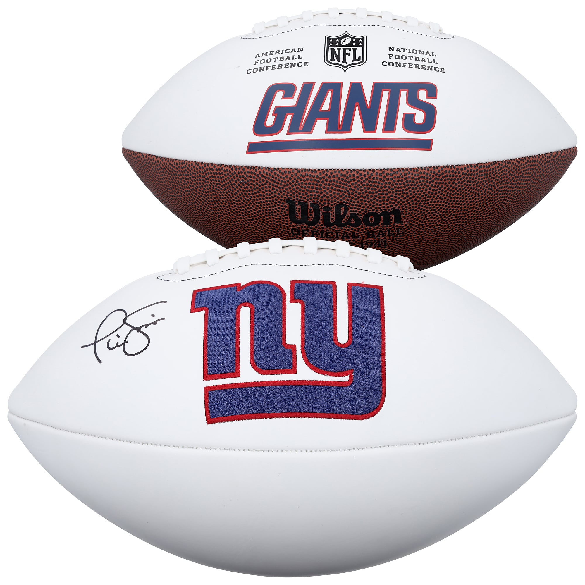 Phil Simms New York Giants Autographed Wilson White Panel Football
