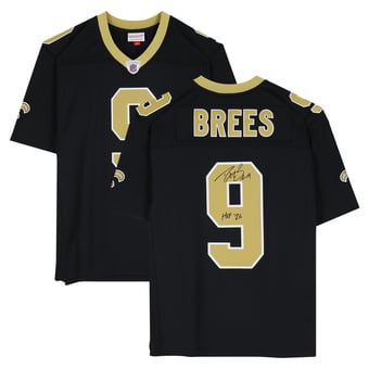 Drew Brees New Orleans Saints Autographed Black Mitchell & Ness 2009 Replica Jersey with "HOF 26" Inscription