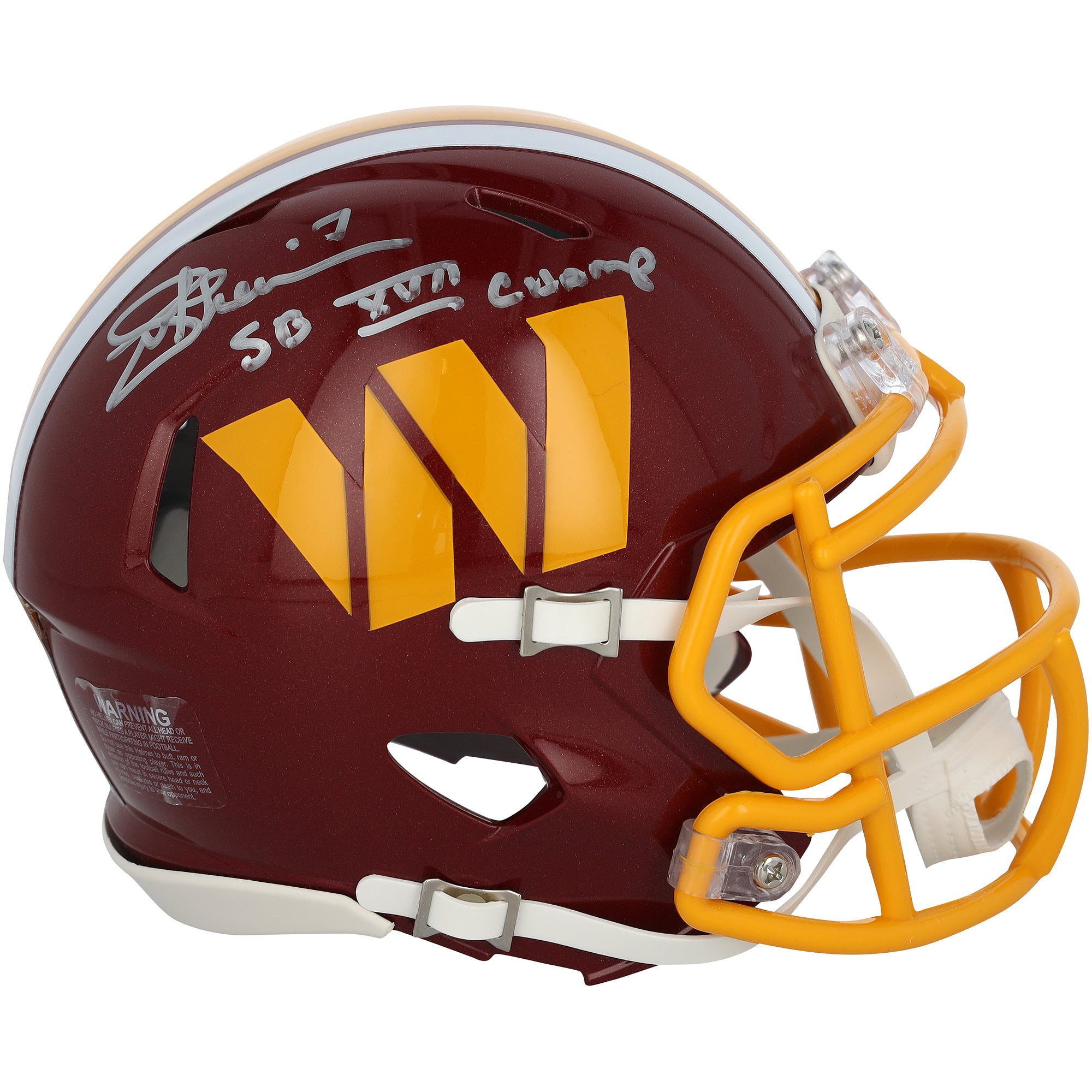Joe Theismann Washington Commanders Autographed Riddell 2026 Speed Mini Helmet with "SB XVII Champs" Inscription