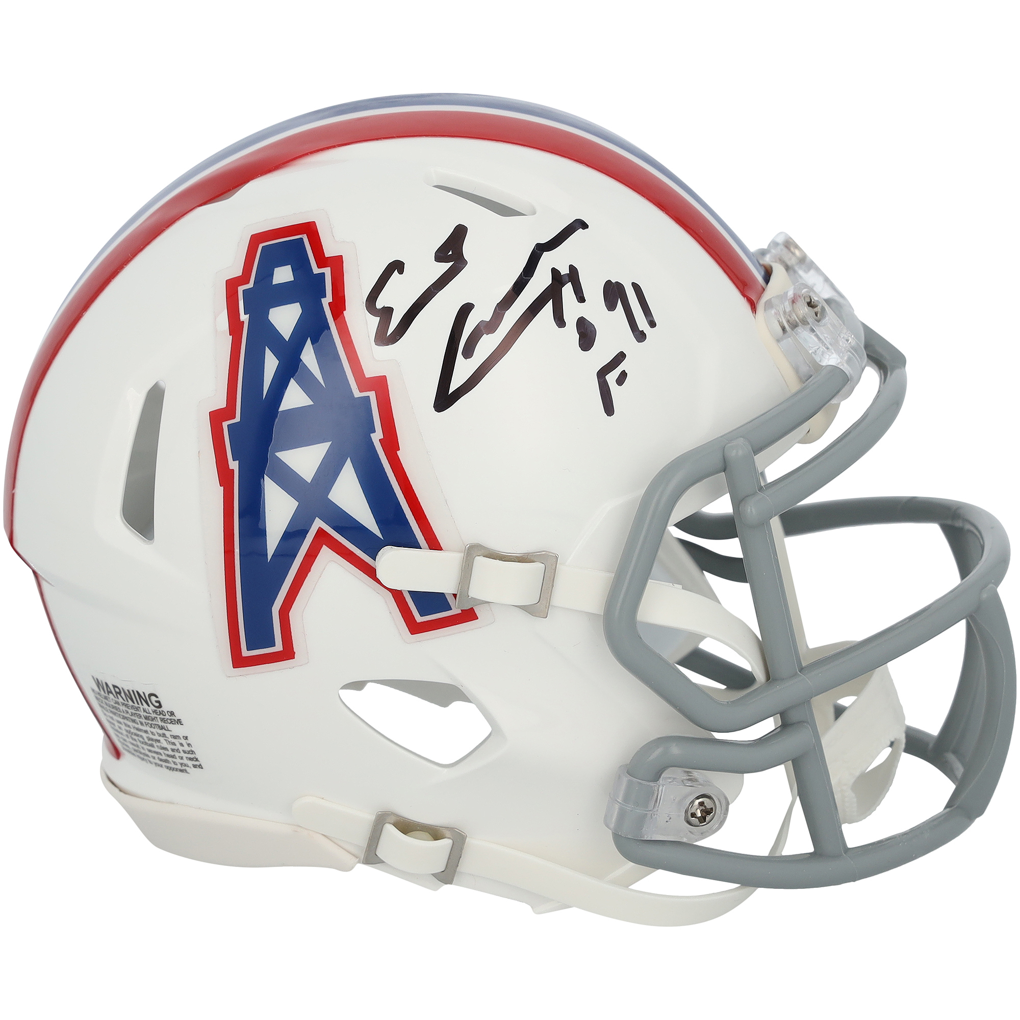 Earl Campbell Houston Oilers Autographed Riddell 1975-1980 Throwback Speed Mini Helmet with "HOF 91" Inscription