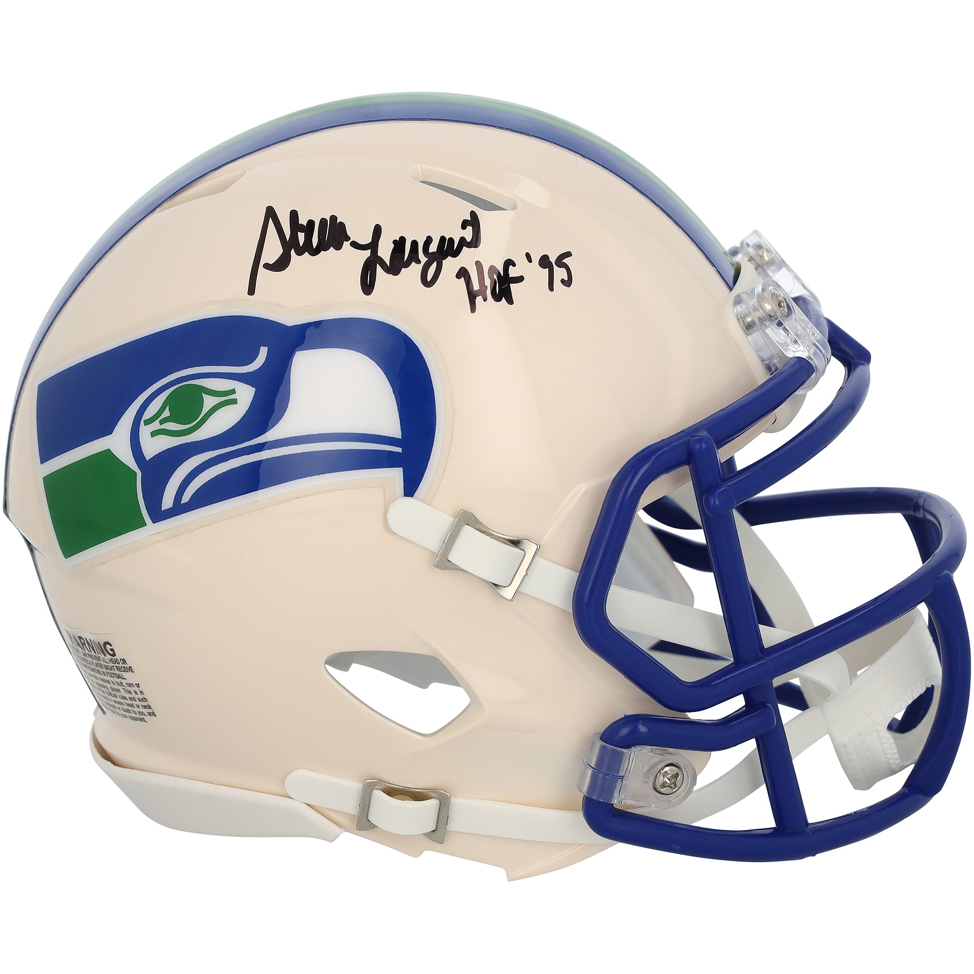 Steve Largent Seattle Seahawks Autographed Riddell Retro Speed Mini Helmet with "HOF 95" Inscription