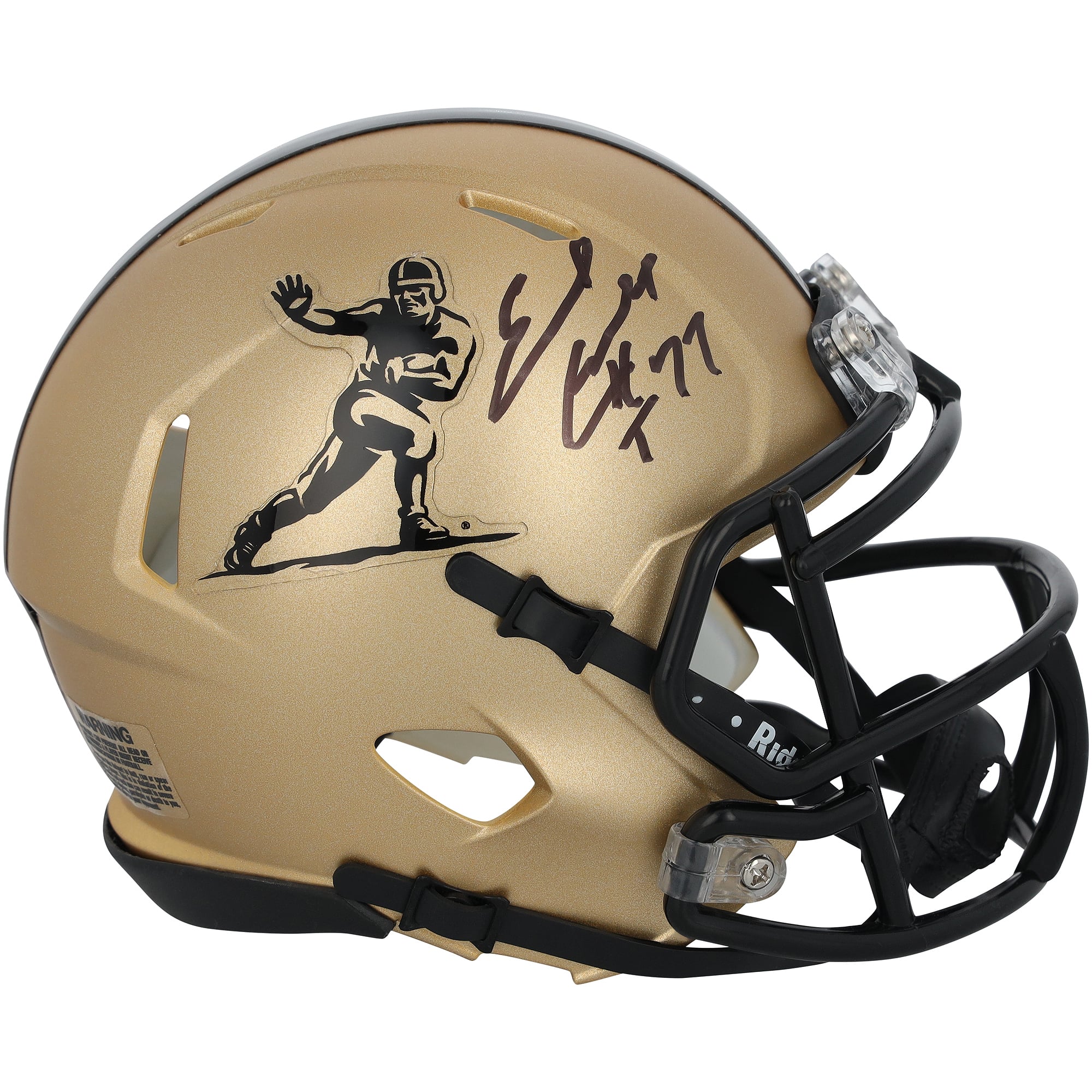 Earl Campbell Texas Longhorns Autographed Riddell Heisman Gold Speed Mini Helmet with "HT 77" Inscription