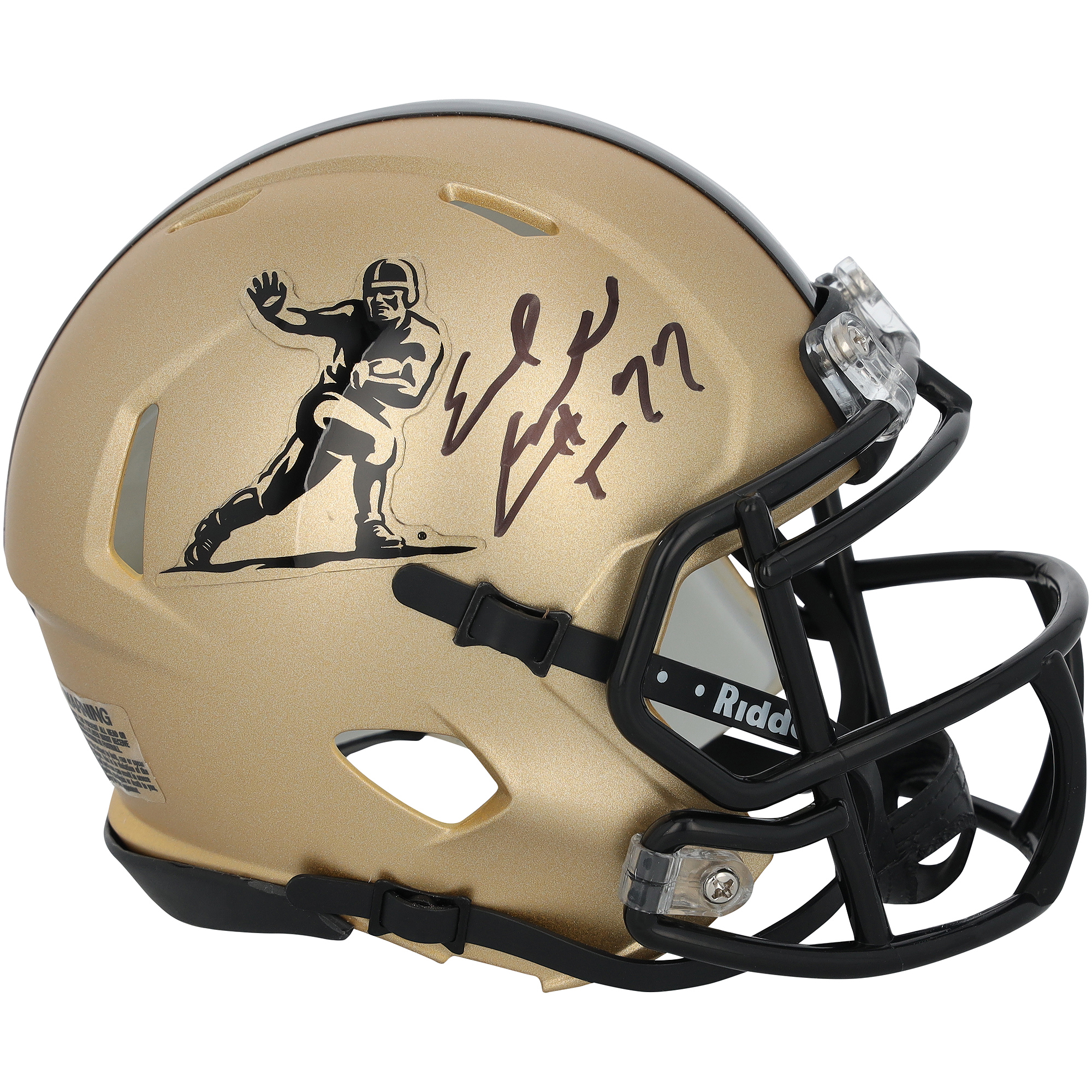 Earl Campbell Texas Longhorns Autographed Riddell Heisman Gold Speed Mini Helmet with "HT 77" Inscription