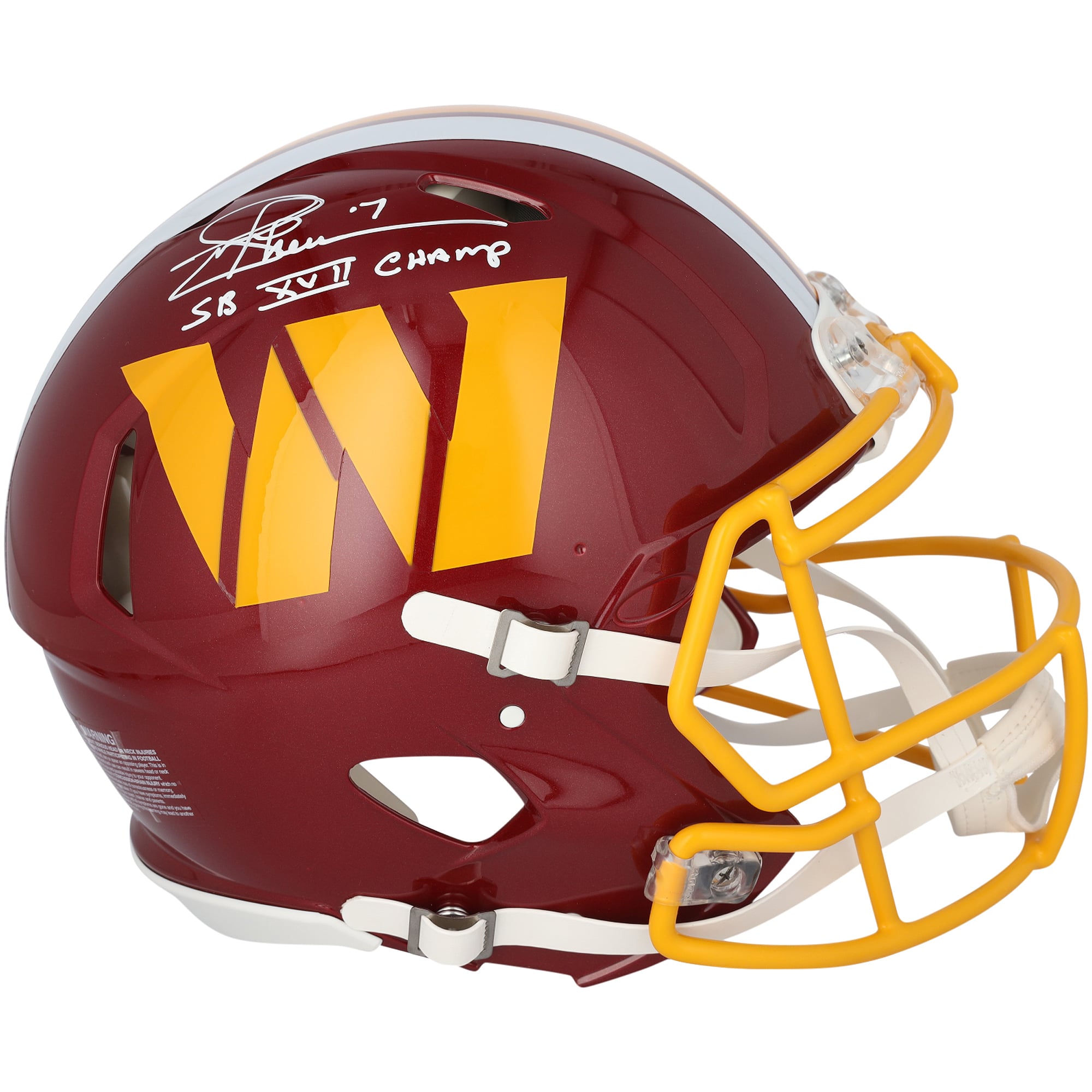 Joe Theismann Washington Commanders Autographed Riddell 2026 Speed Authentic Helmet with "SB XVII Champs" Inscription
