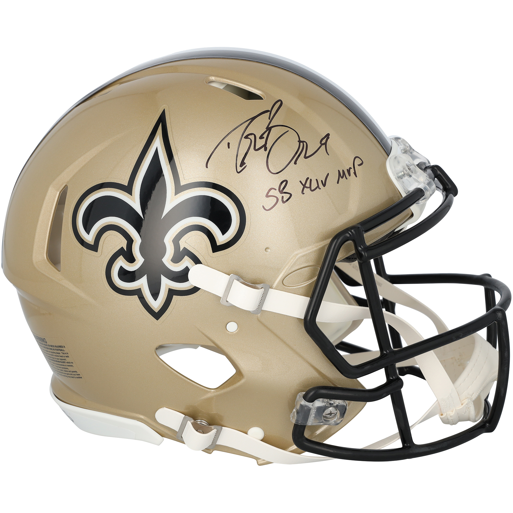 Drew Brees New Orleans Saints Autographed Riddell Speed Authentic Helmet with "SB XLIV MVP" Inscription