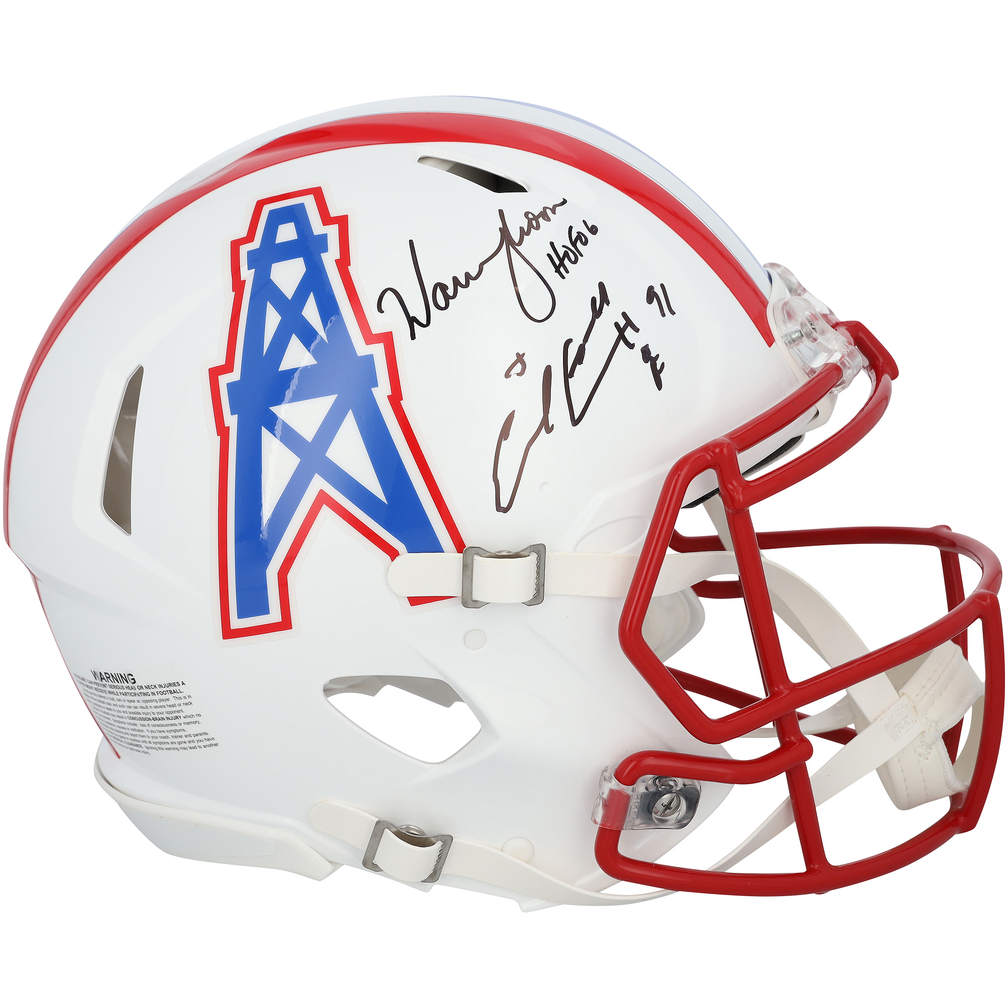 Earl Campbell & Warren Moon Houston Oilers Autographed Riddell 1981-1998 Throwback Speed Authentic Helmet with Multiple Inscriptions