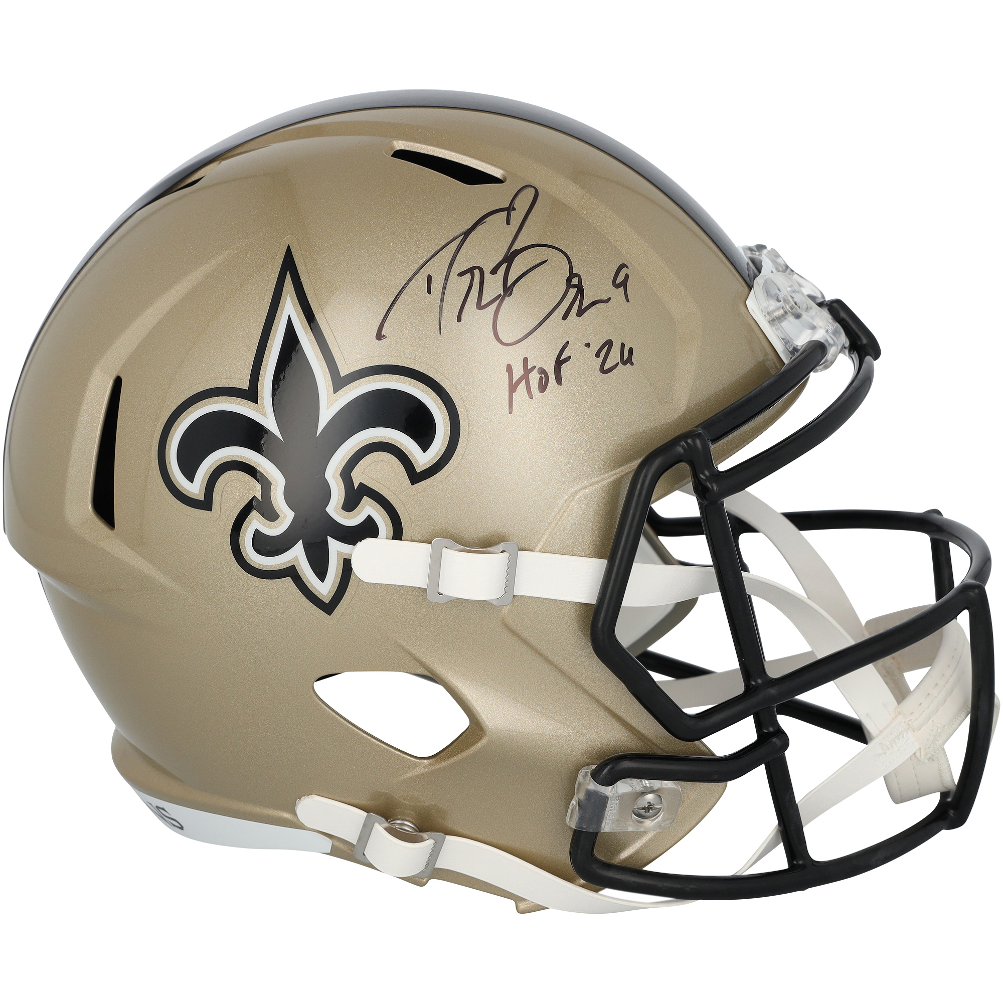 Drew Brees New Orleans Saints Autographed Riddell Speed Replica Helmet with "HOF 26" Inscription