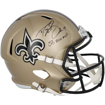 Drew Brees New Orleans Saints Autographed Riddell Speed Replica Helmet with "SB XLIV MVP" Inscription