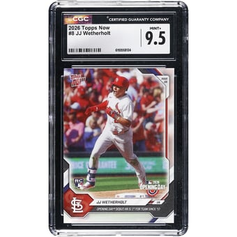 JJ Wetherholt St. Louis Cardinals 2026 Topps Now Opening Day Debut HR is 1st for Team Since '57 #8 CGC Authenticated Rookie Card