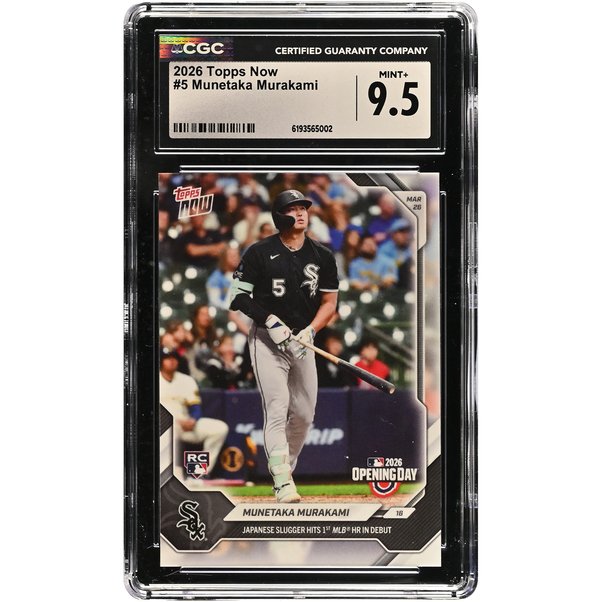 Munetaka Murakami Chicago White Sox 2026 Topps Now Japanese Slugger Hits 1st MLB HR in Debut #5 CGC Authenticated Rookie Card