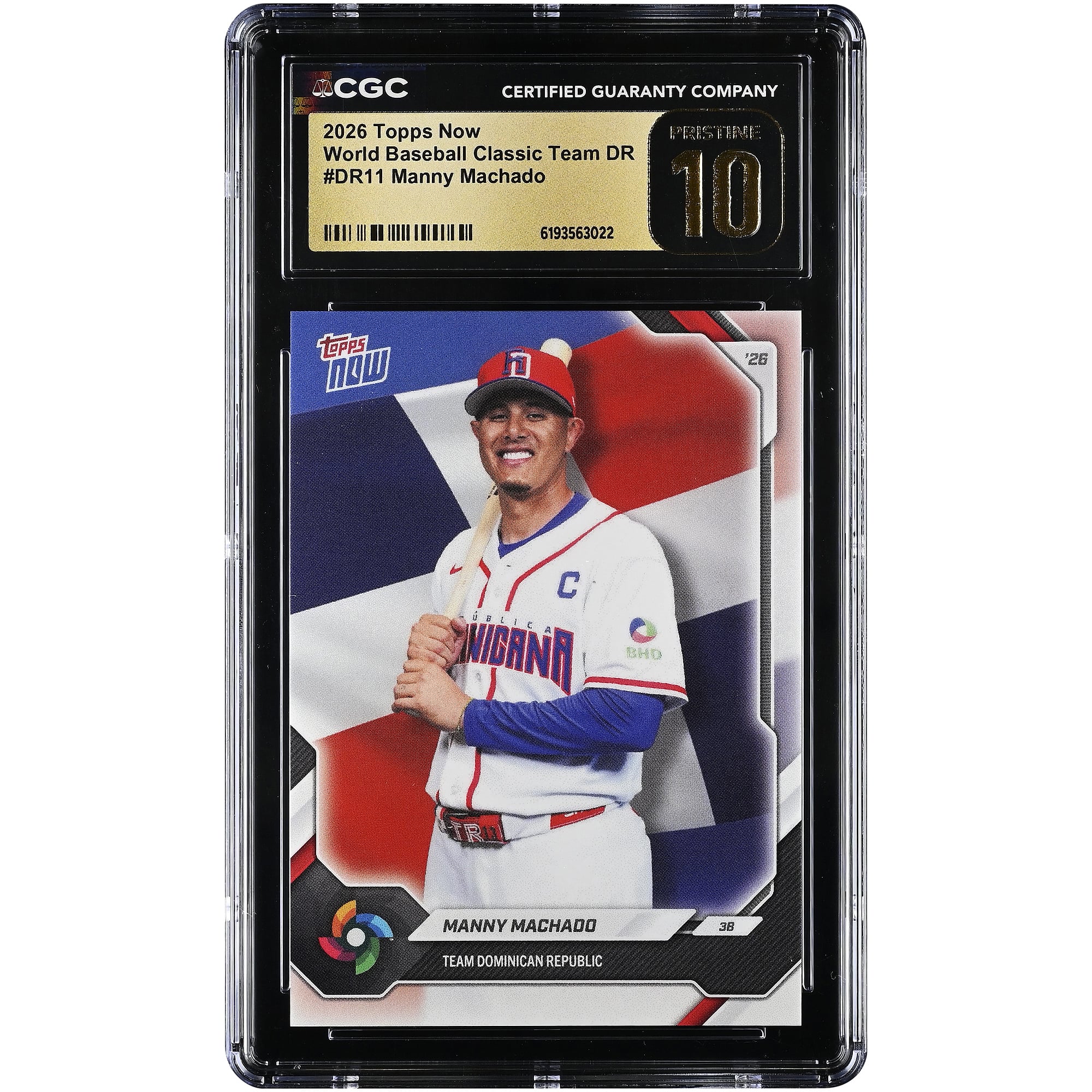 Manny Machado Dominican Republic Baseball 2026 Topps Now #DR11 CGC Authenticated Pristine 10 Card
