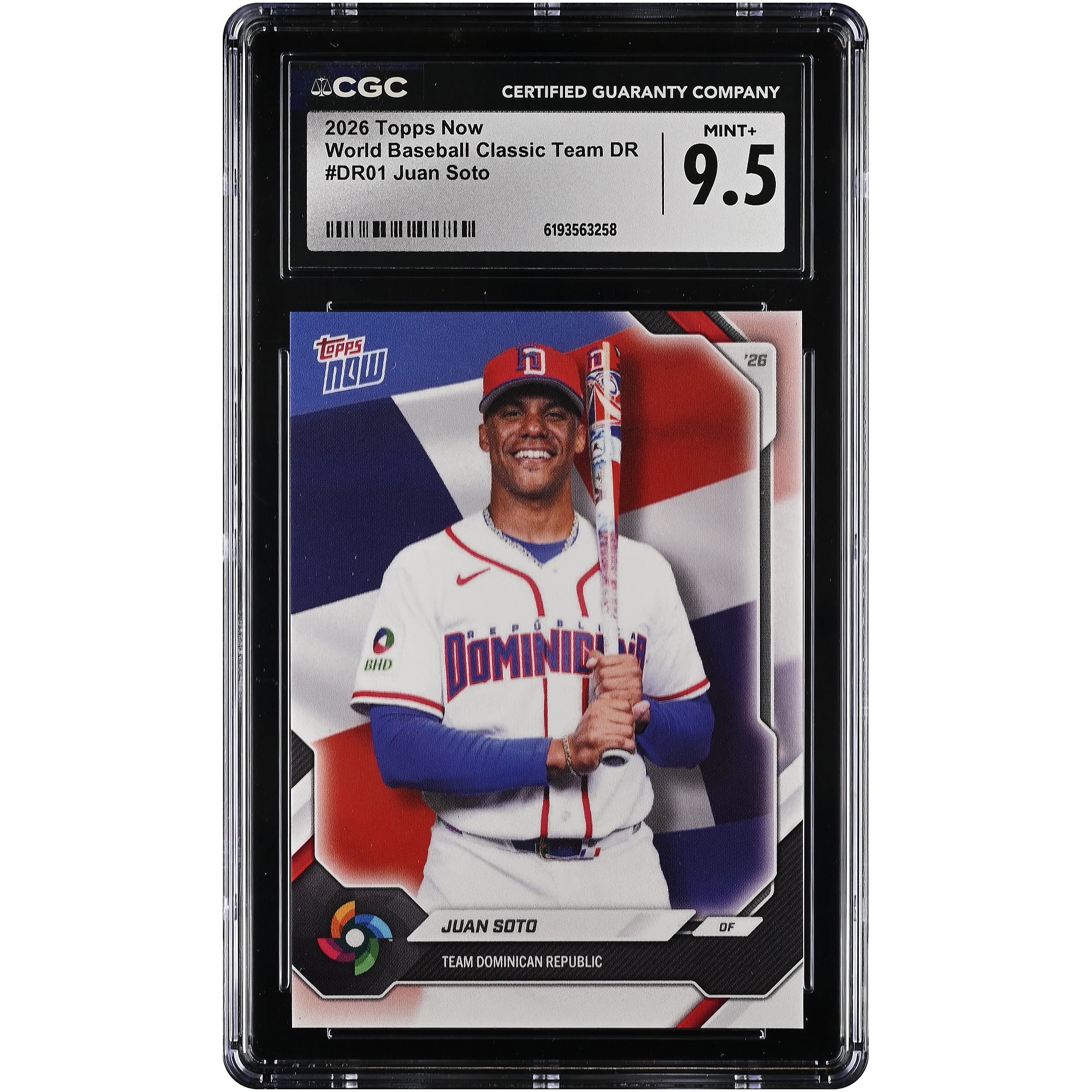 Juan Soto Dominican Republic Baseball 2026 Topps Now #DR01 CGC Authenticated 9.5 Card