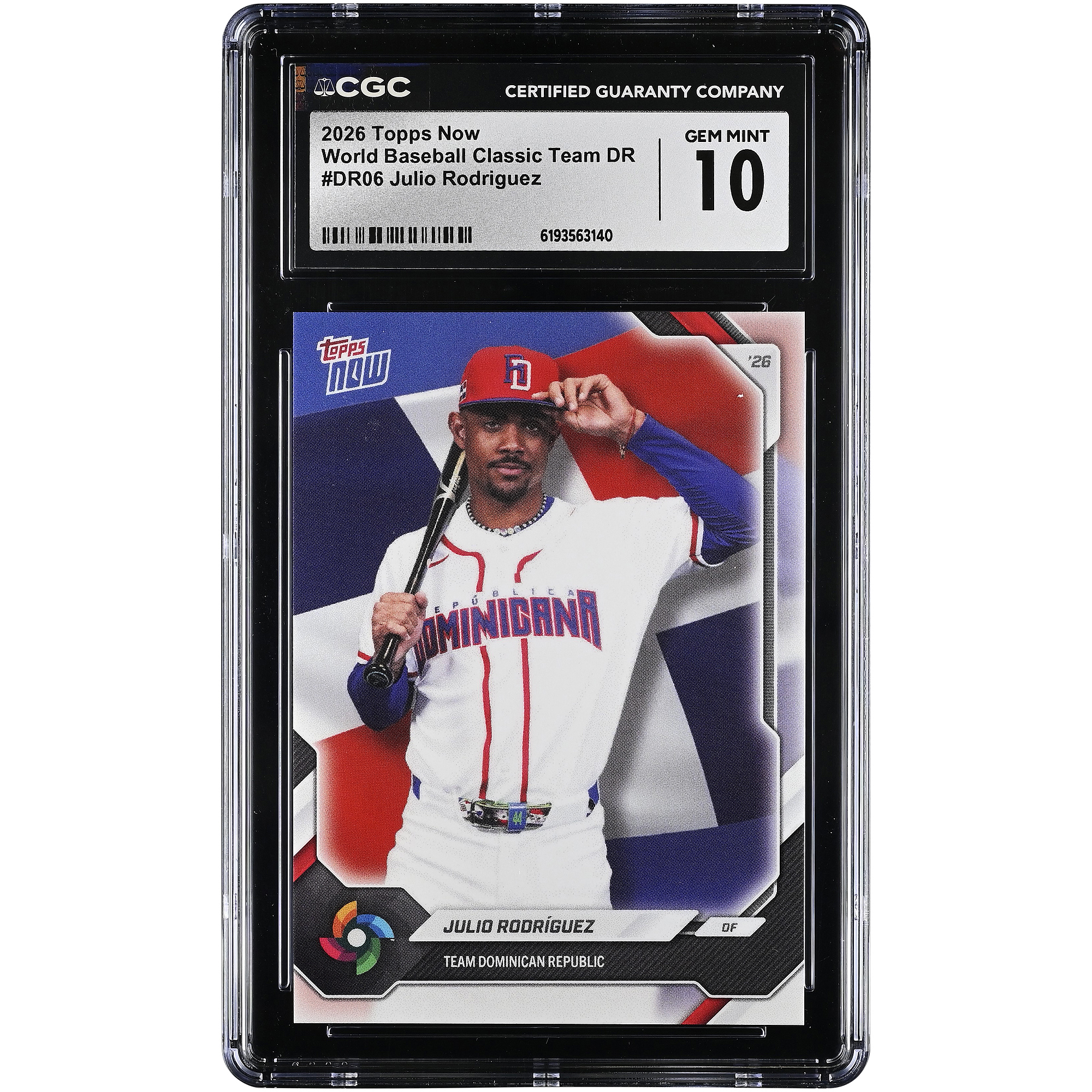 Julio Rodriguez Dominican Republic Baseball 2026 Topps Now #DR06 CGC Authenticated 10 Card Julio Rodriguez Dominican Republic Baseball 2026 Topps Now #DR06 CGC Authenticated 10 Card