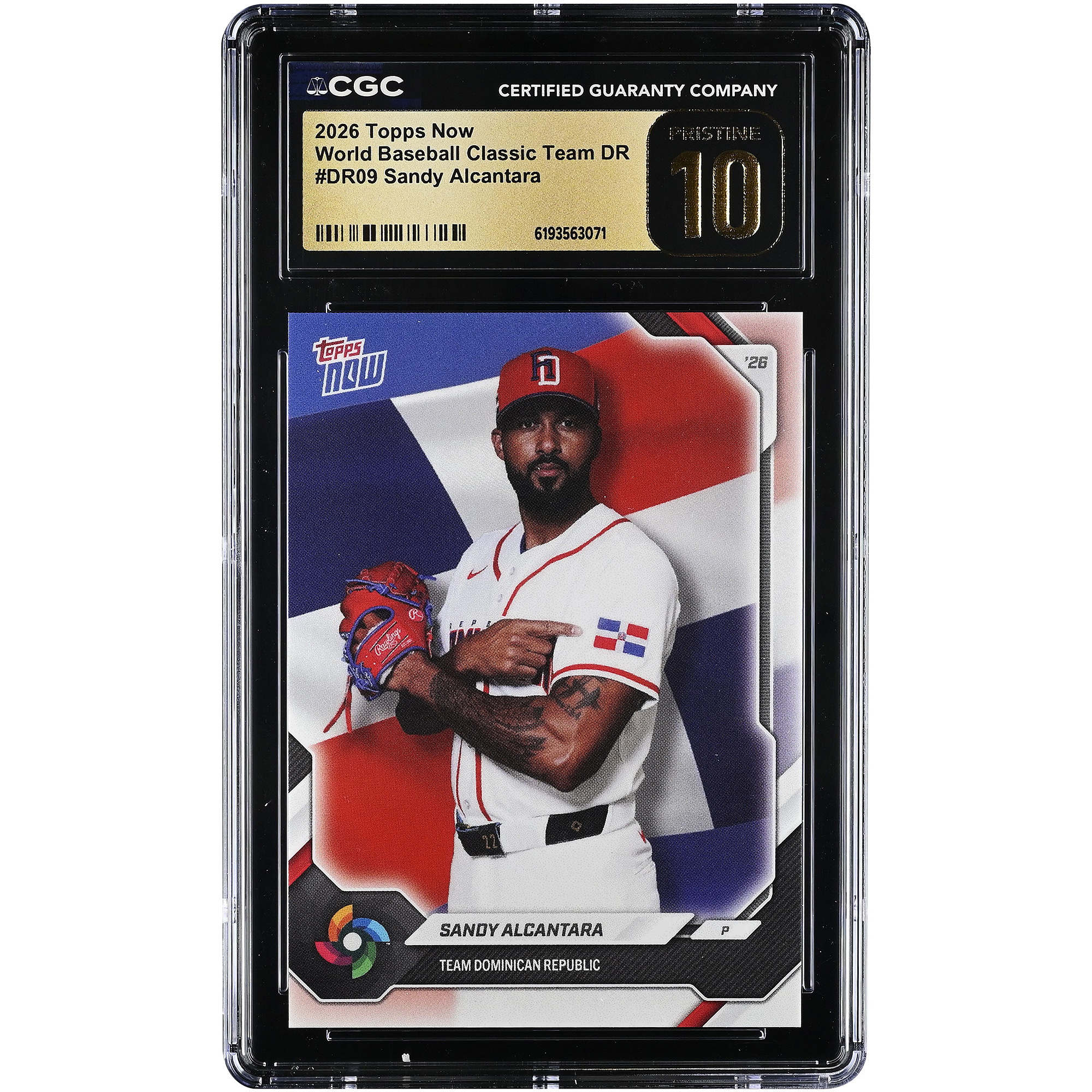 Sandy Alcantara Dominican Republic Baseball 2026 Topps Now #DR09 CGC Authenticated Pristine 10 Card