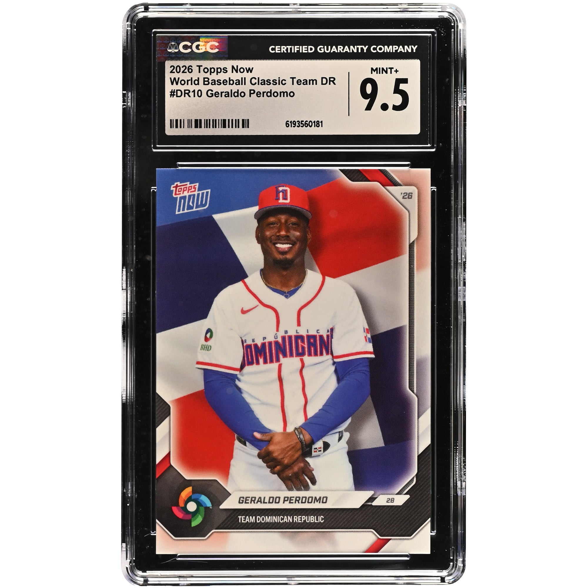 Geraldo Perdomo Dominican Republic Baseball 2026 Topps Now #DR10 CGC Authenticated 9.5 Card