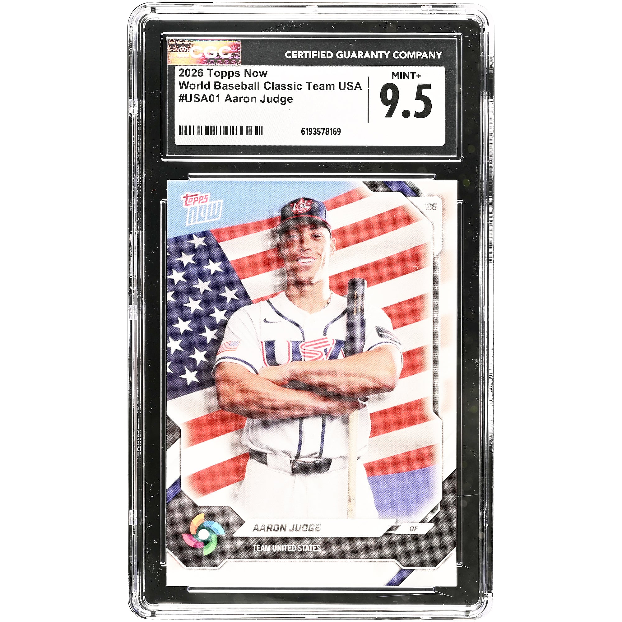 Aaron Judge USA Baseball 2026 Topps Now #USA01 CGC Authenticated 9.5 Card