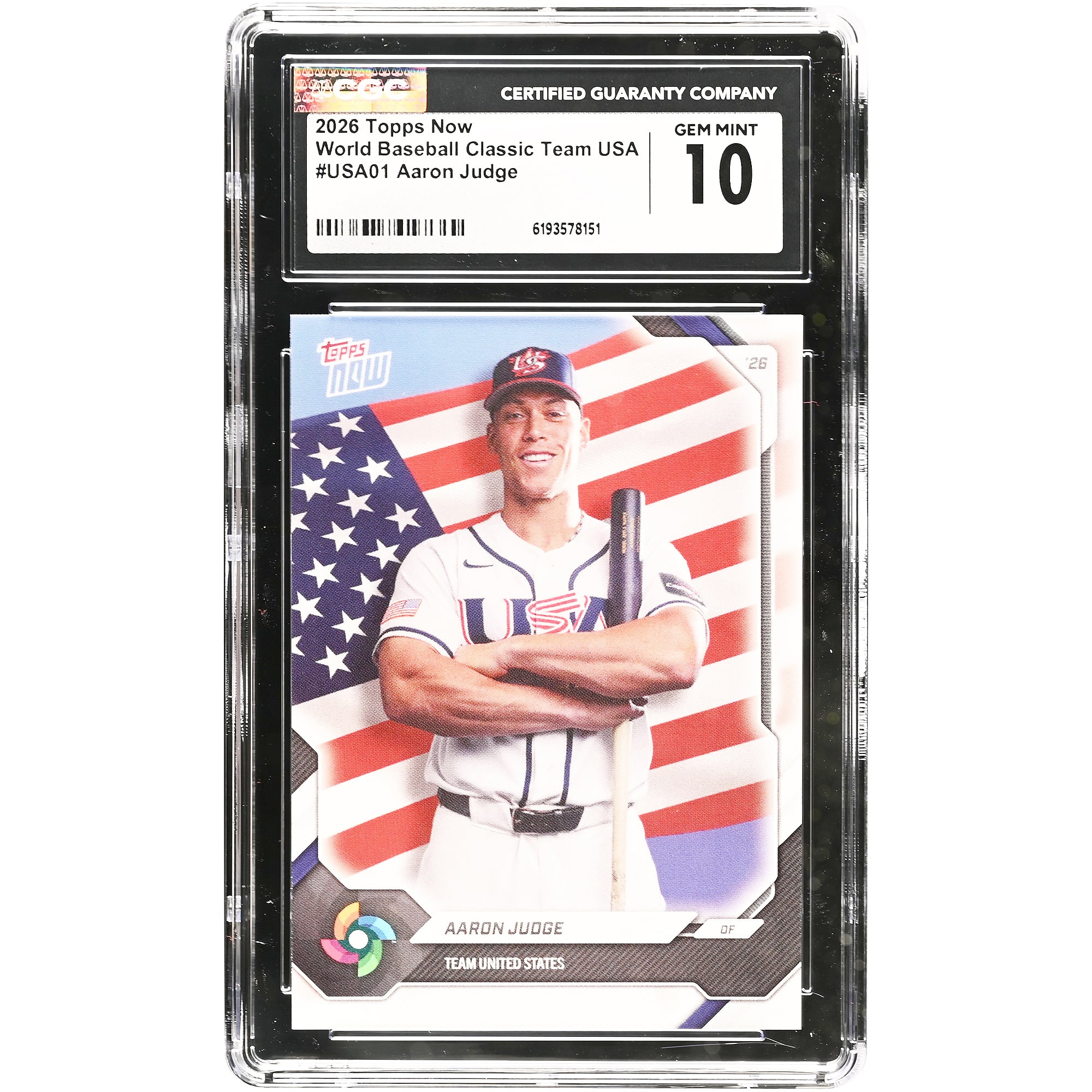 Aaron Judge USA Baseball 2026 Topps Now #USA01 CGC Authenticated 10 Card