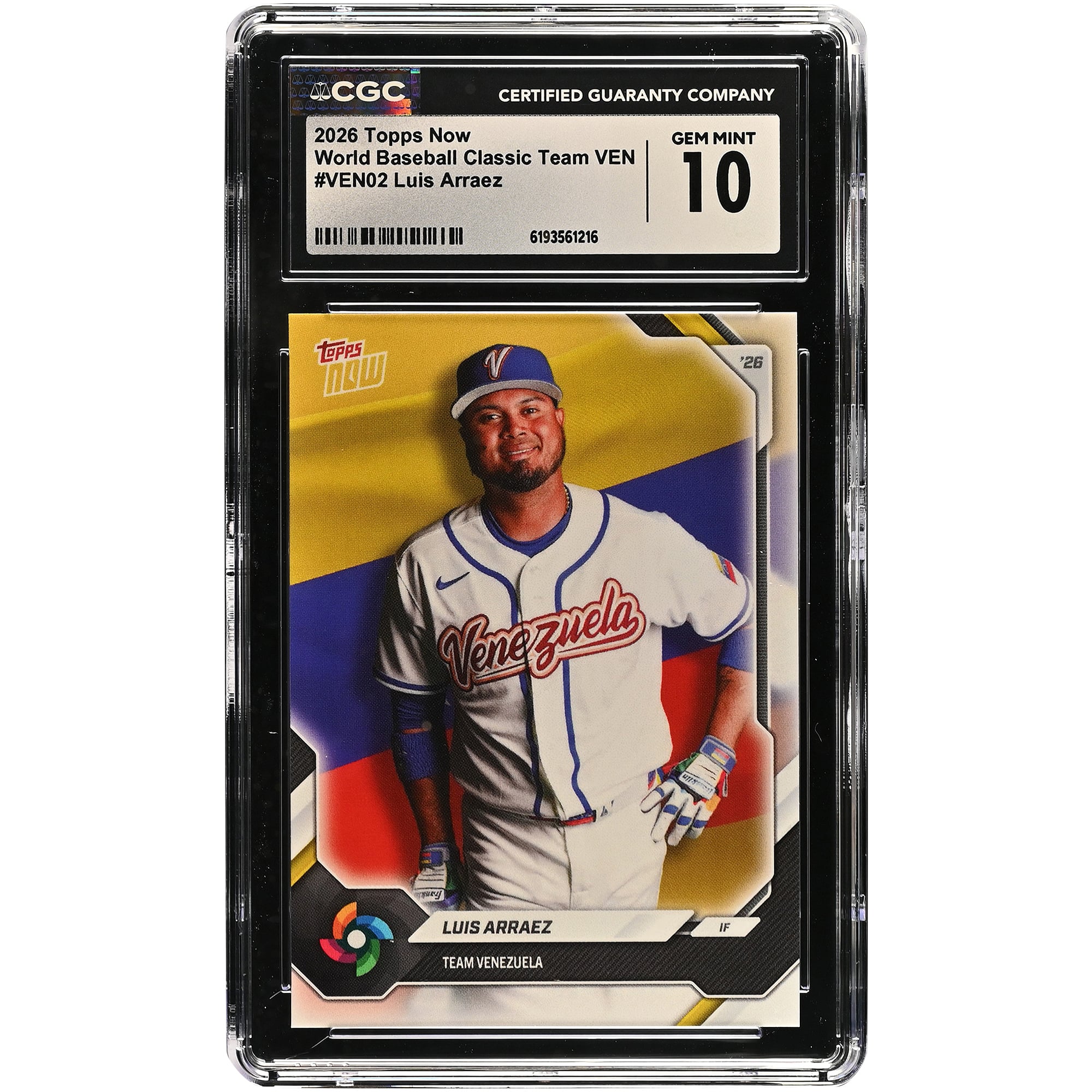 Luis Arraez Venezuela Baseball 2026 Topps Now #VEN02 CGC Authenticated 10 Card