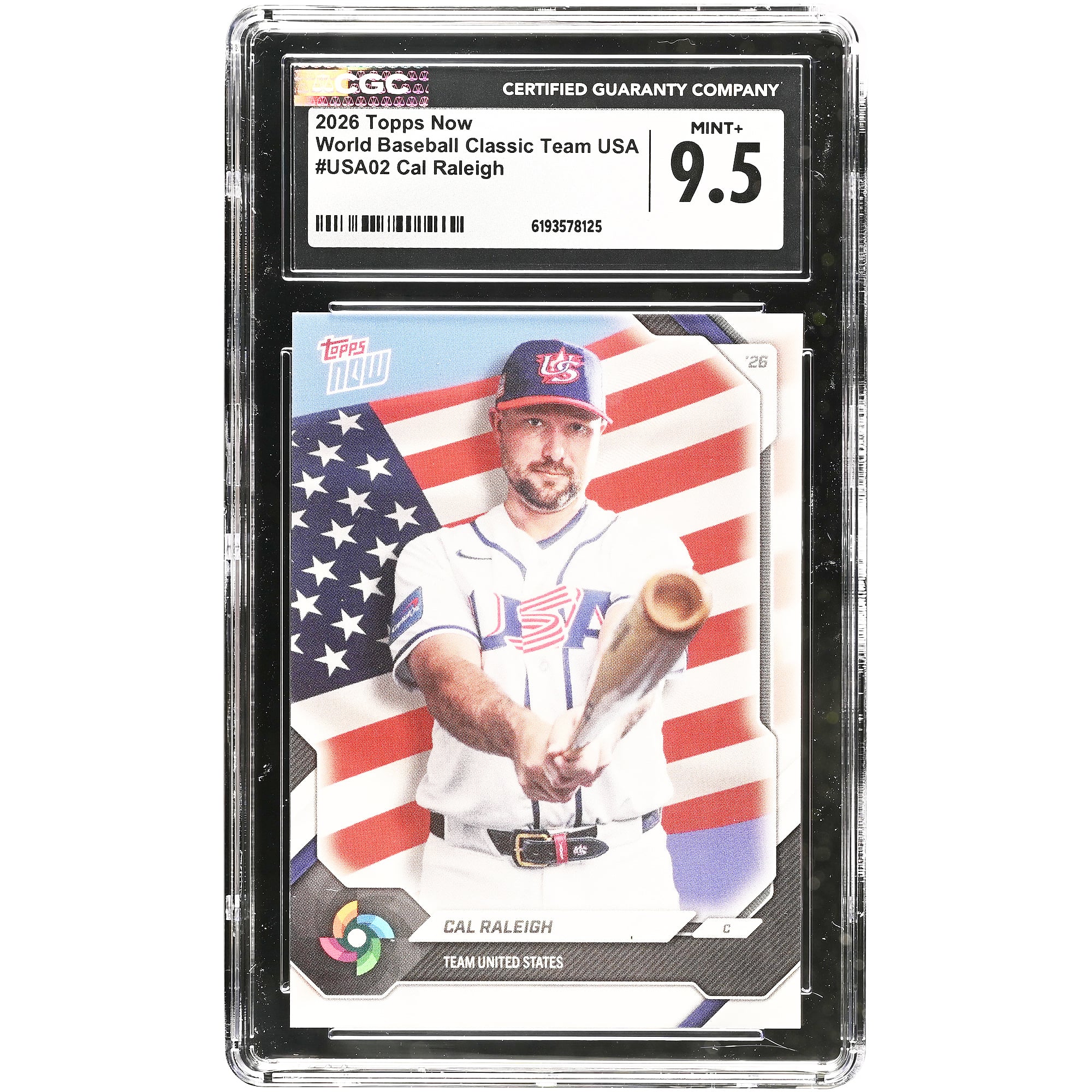 Cal Raleigh USA Baseball 2026 Topps Now #USA02 CGC Authenticated 9.5 Card