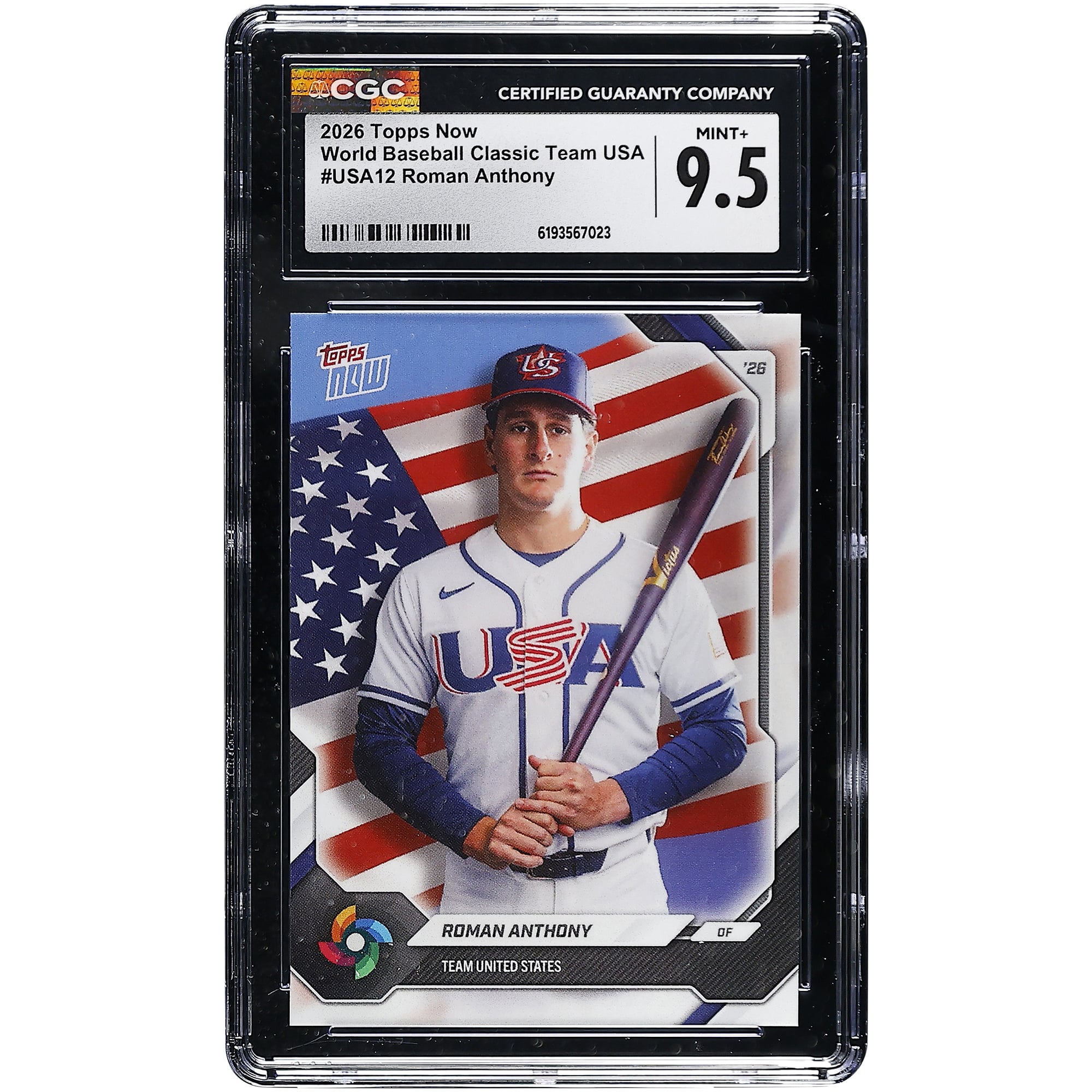 Roman Anthony USA Baseball 2026 Topps Now #USA12 CGC Authenticated 9.5 Card