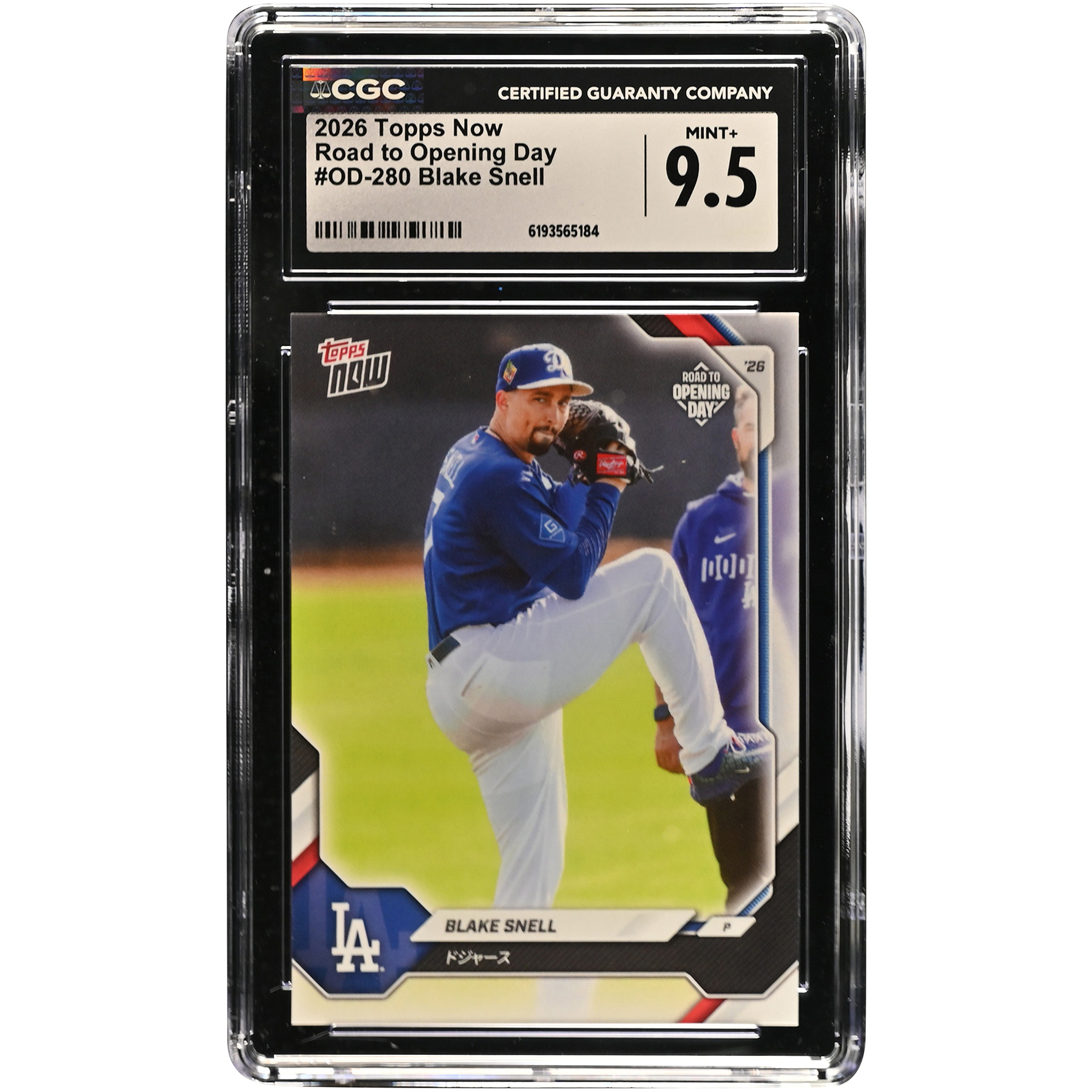 Blake Snell Los Angeles Dodgers 2026 Topps Now Road to Opening Day - Japan Edition #OD-280 CGC Authenticated 9.5 Card