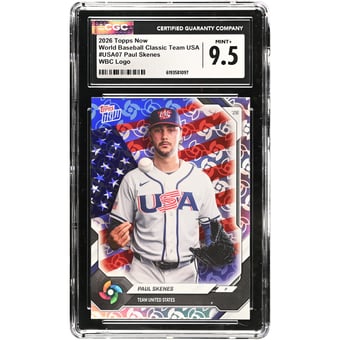 Paul Skenes USA Baseball 2026 Topps Now WBC Logo #USA07 CGC Authenticated Card