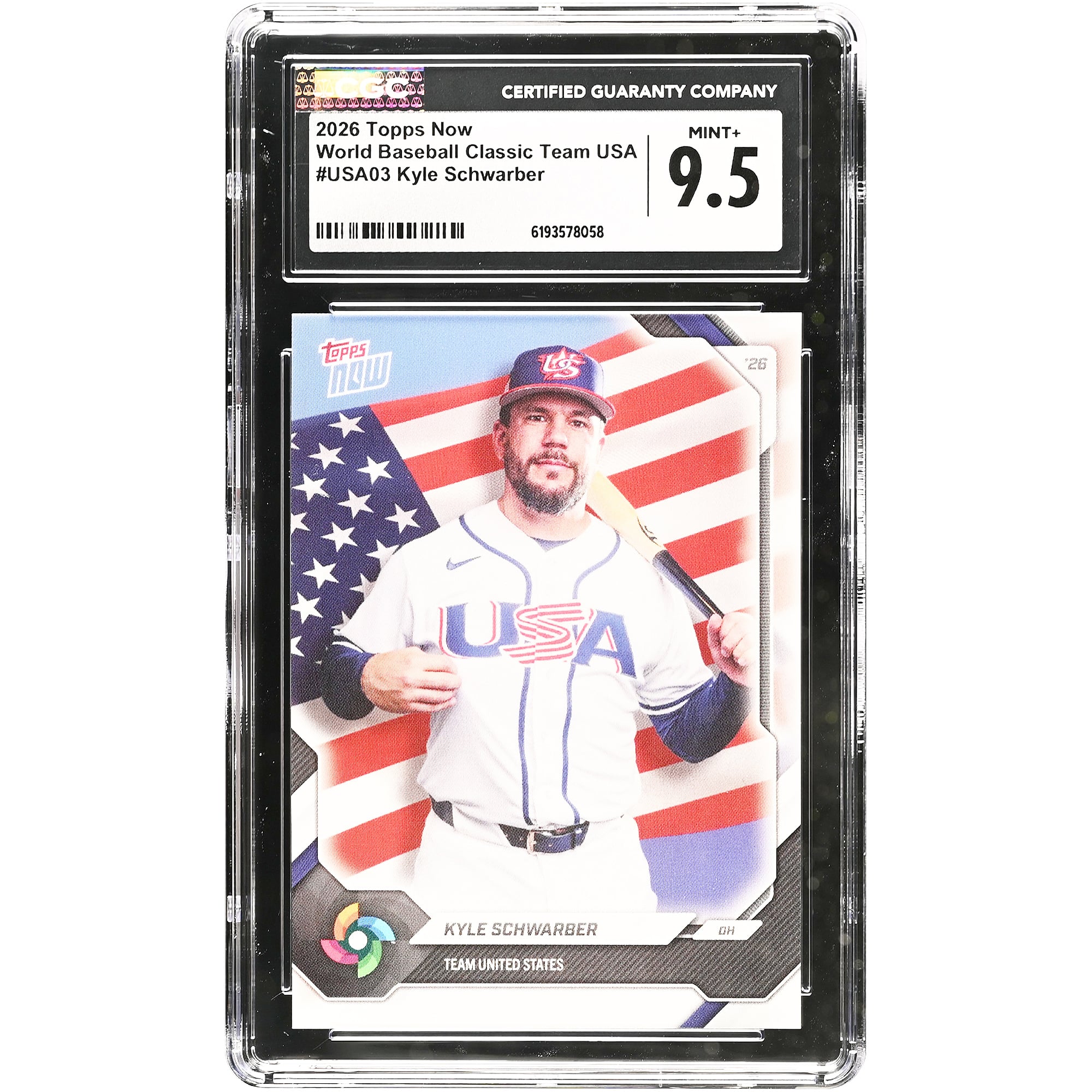 Kyle Schwarber USA Baseball 2026 Topps Now #USA03 CGC Authenticated Card