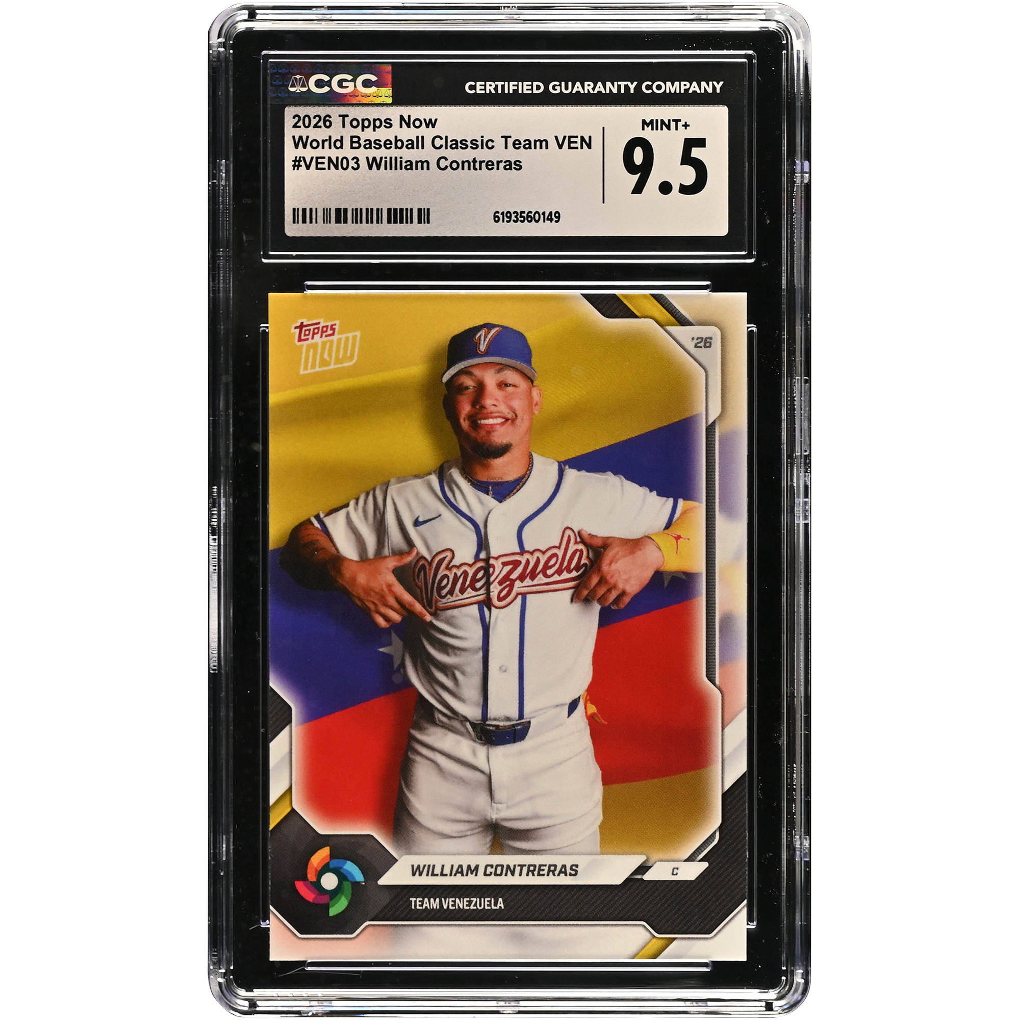 William Contreras Venezuela Baseball 2026 Topps Now #VEN03 CGC Authenticated Card