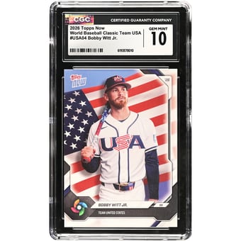 Bobby Witt Jr. USA Baseball 2026 Topps Now #USA04 CGC Authenticated 10 Card