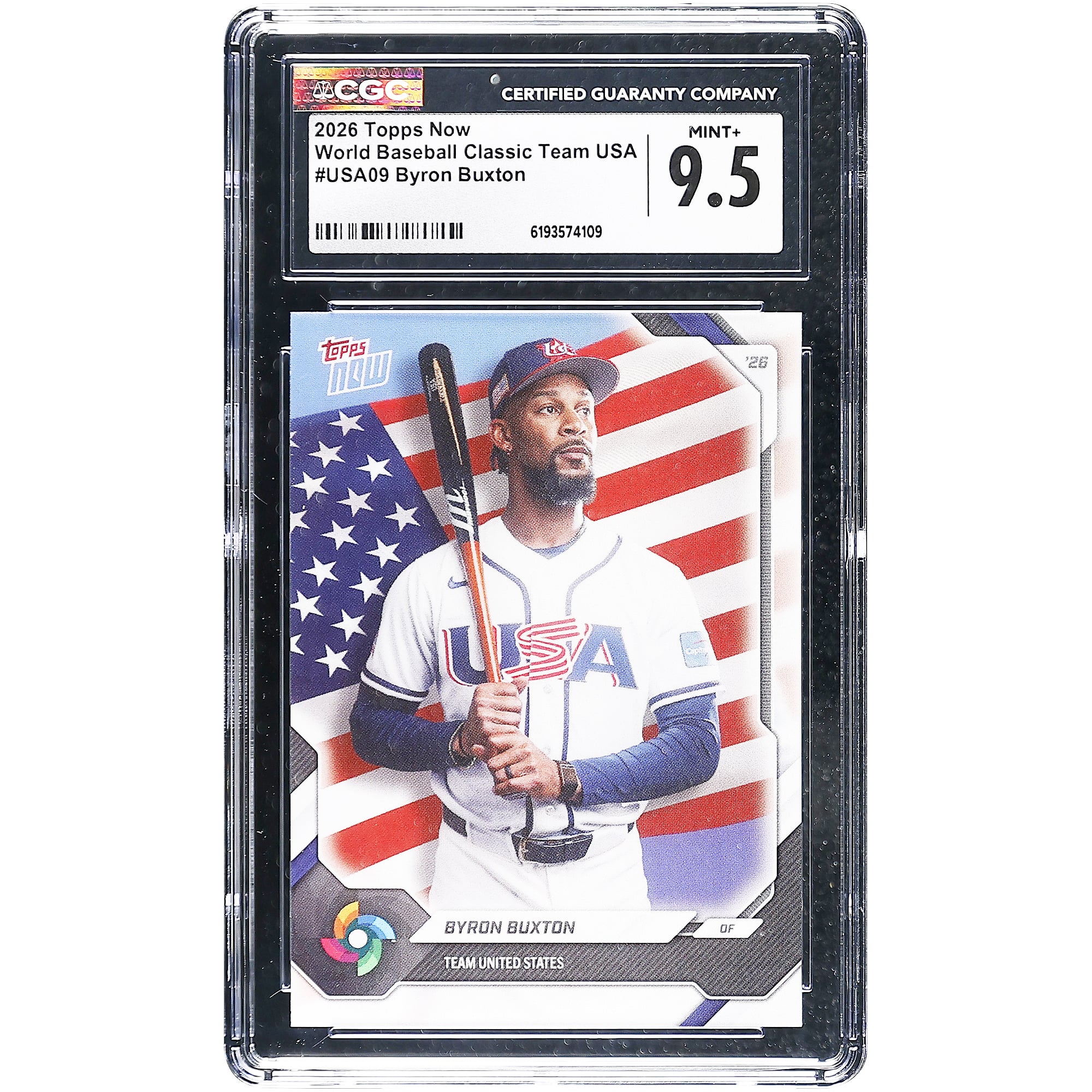 Byron Buxton USA Baseball 2026 Topps Now #USA09 CGC Authenticated 9.5 Card
