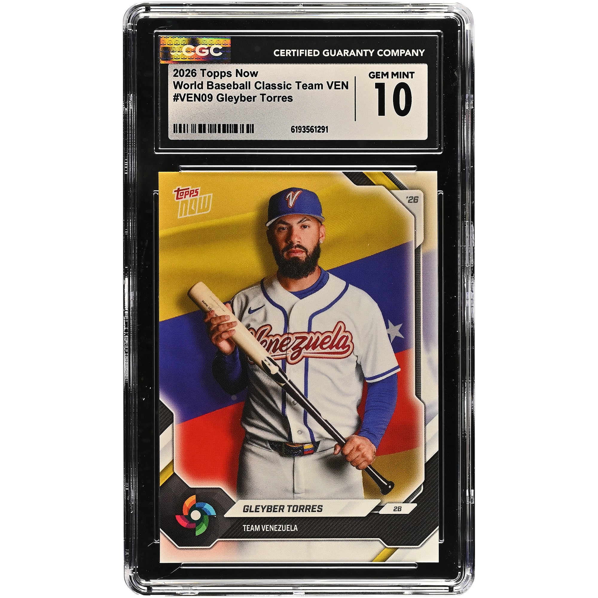Gleyber Torres Venezuela Baseball 2026 Topps Now #VEN09 CGC Authenticated 10 Card