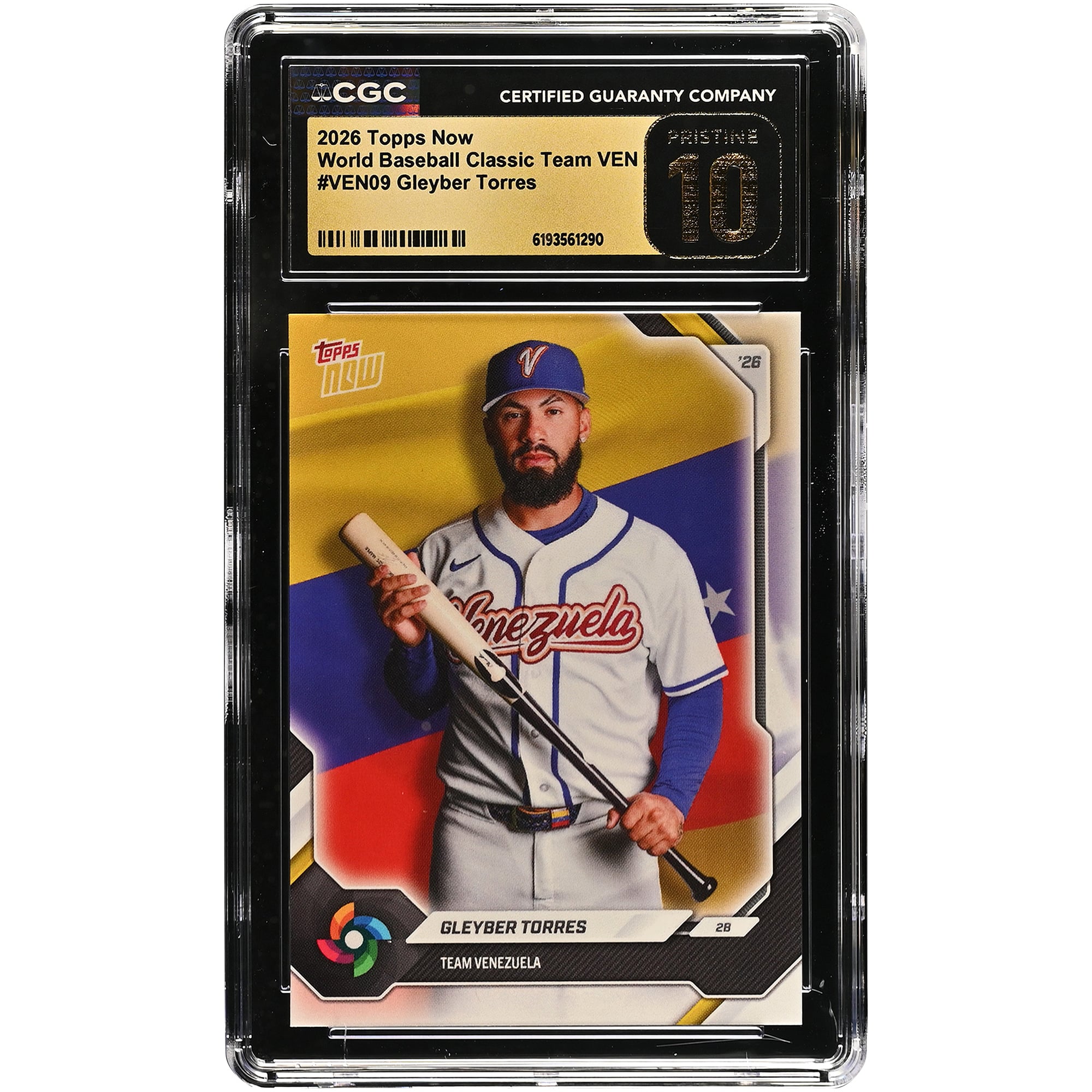 Gleyber Torres Venezuela Baseball 2026 Topps Now #VEN09 CGC Authenticated Pristine 10 Card