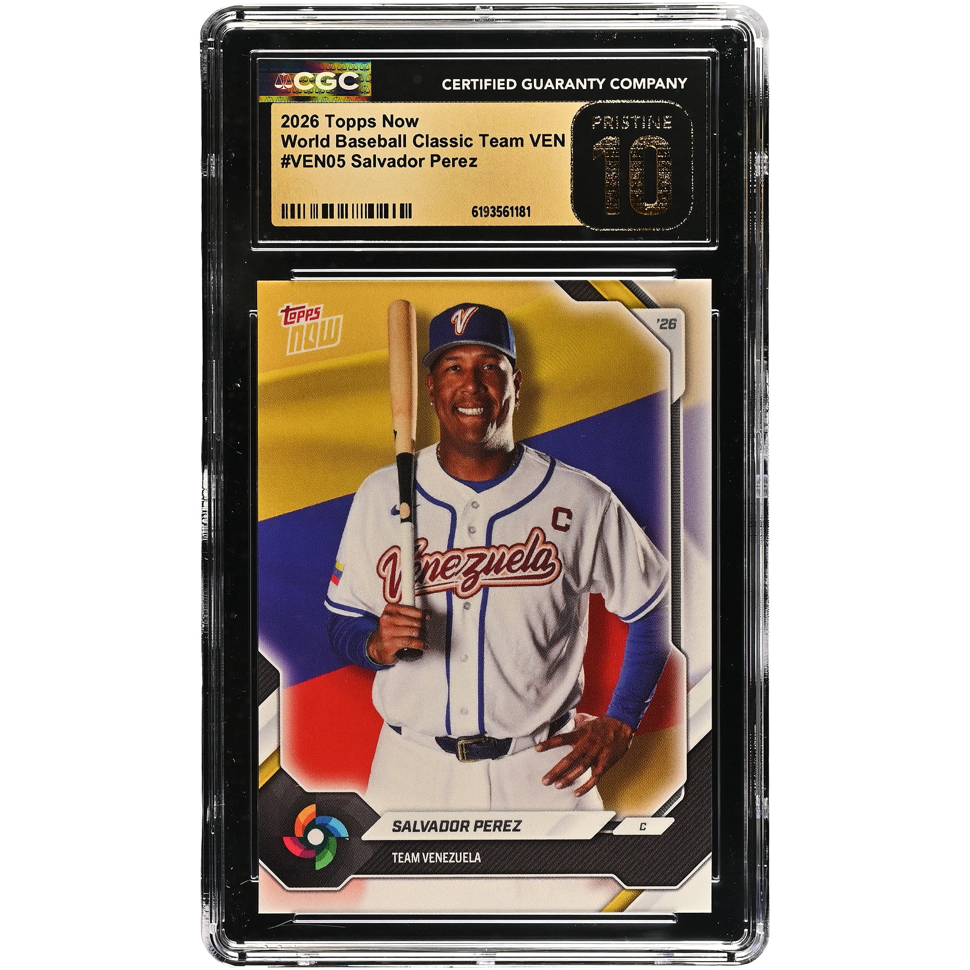 Salvador Perez Venezuela Baseball 2026 Topps Now #VEN05 CGC Authenticated Pristine 10 Card