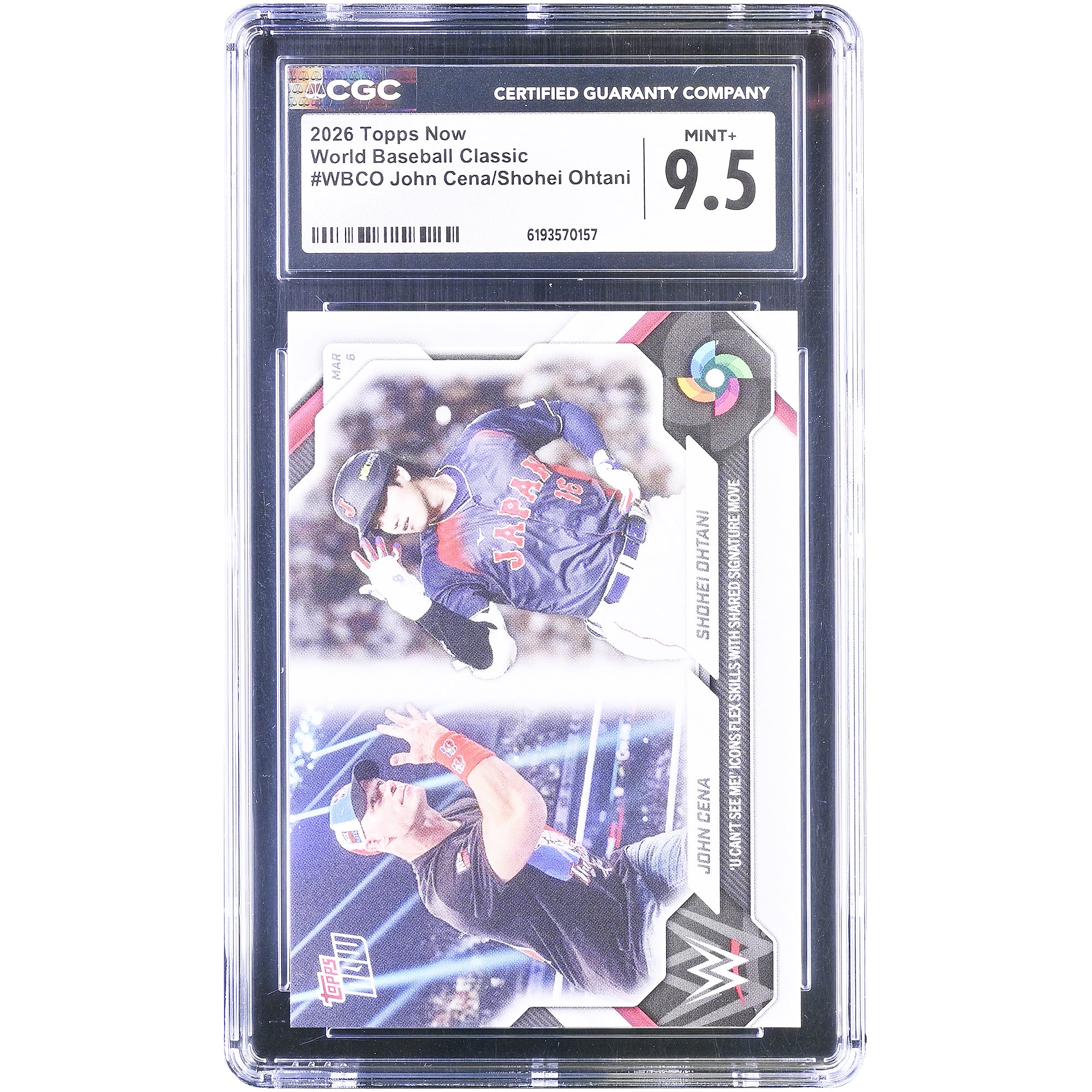 John Cena & Shohei Ohtani 2026 Topps Now U Can't See Me! Icons Flex Skills With Shared Signature Move #WBCO CGC Authenticated Card