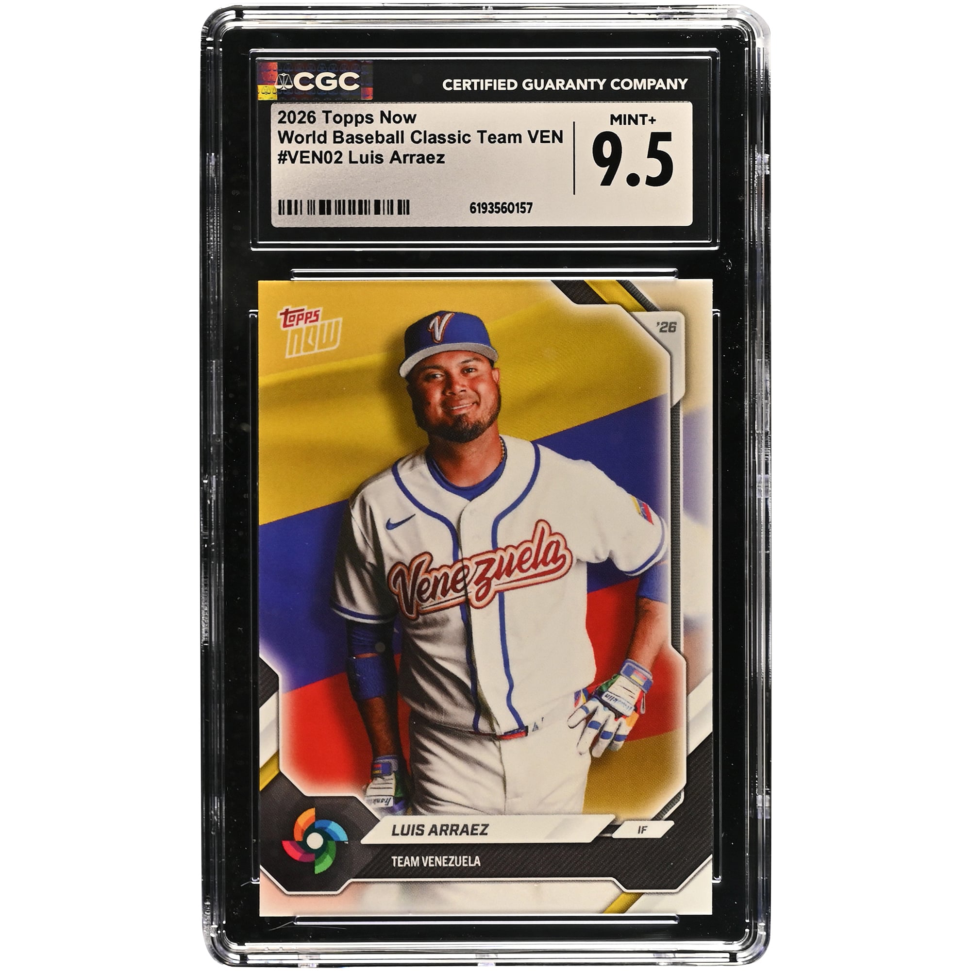 Luis Arraez Venezuela Baseball 2026 Topps Now #VEN02 CGC Authenticated 9.5 Card