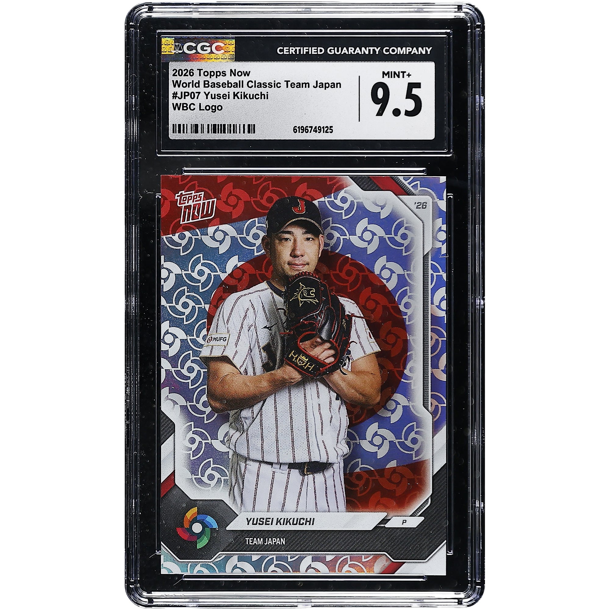 Yusei Kikuchi Japan Baseball 2026 Topps Now World Baseball Classic Team Japan WBC Logo #JP07 CGC Authenticated MINT+ 9.5 Card