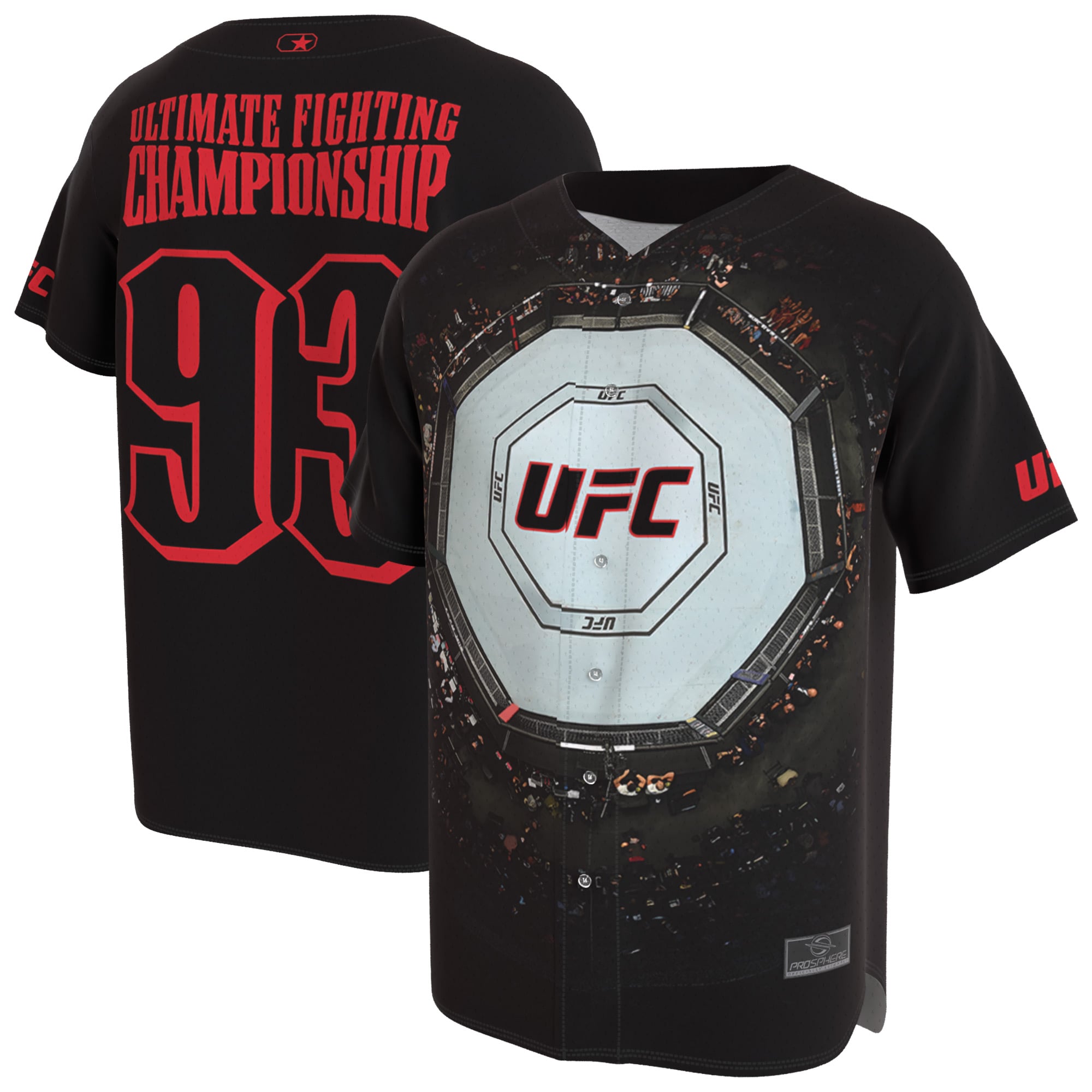 Youth ProSphere Black UFC Bird's Eye View Baseball Fashion Jersey