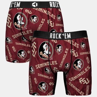 Youth Rock Em  Garnet Florida State Seminoles All Over Logo Boxer Briefs
