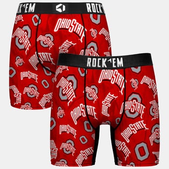 Youth Rock Em  Scarlet Ohio State Buckeyes All Over Logo Boxer Briefs