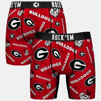Youth Rock Em  Red Georgia Bulldogs All Over Logo Boxer Briefs