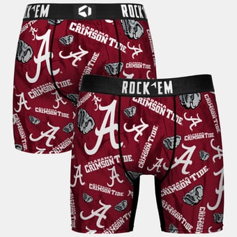 Youth Rock Em  Crimson Alabama Crimson Tide All Over Logo Boxer Briefs