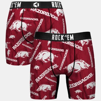 Youth Rock Em  Cardinal Arkansas Razorbacks All Over Logo Boxer Briefs